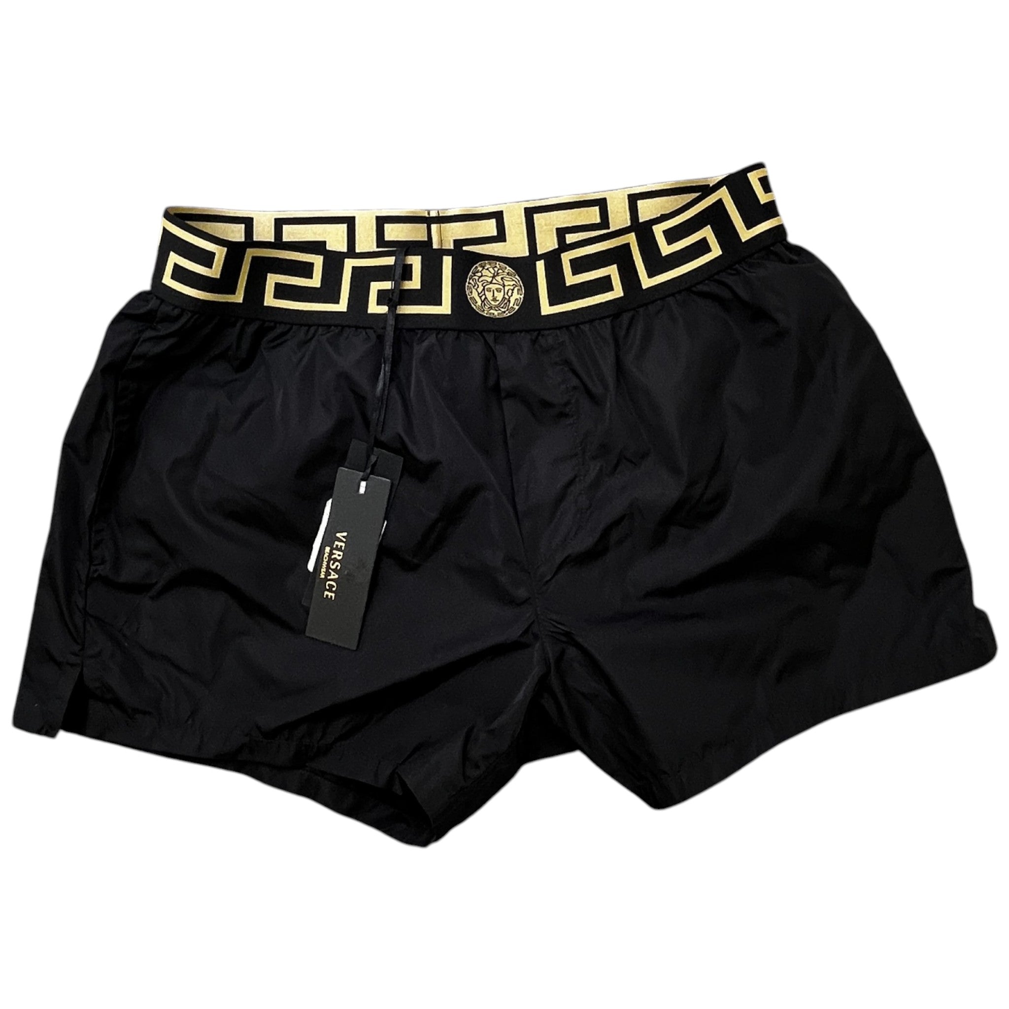 Men's Greca Border Swim Shorts Black Size M