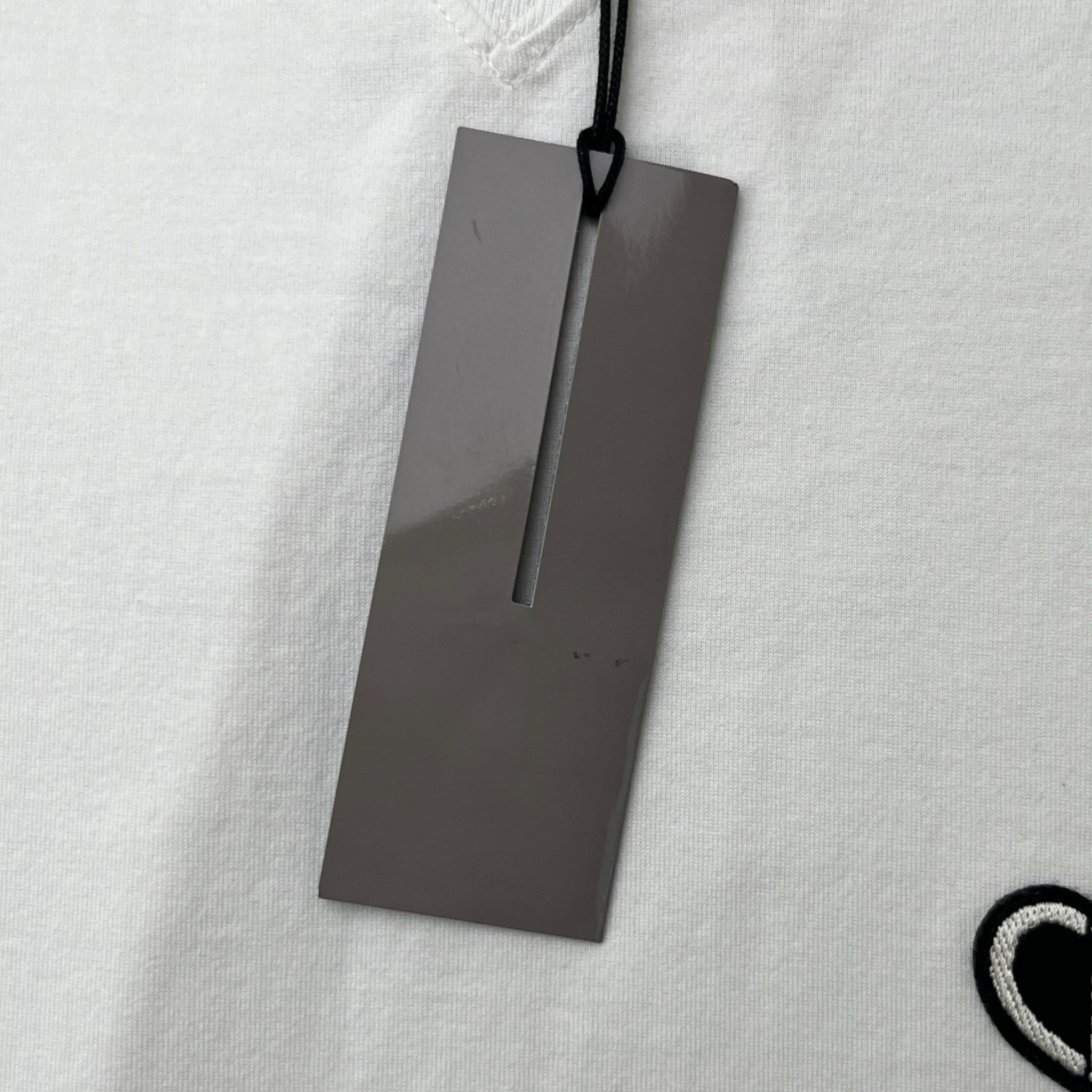 Men's Cd Heart Patch Logo T-Shirt White Size XXL