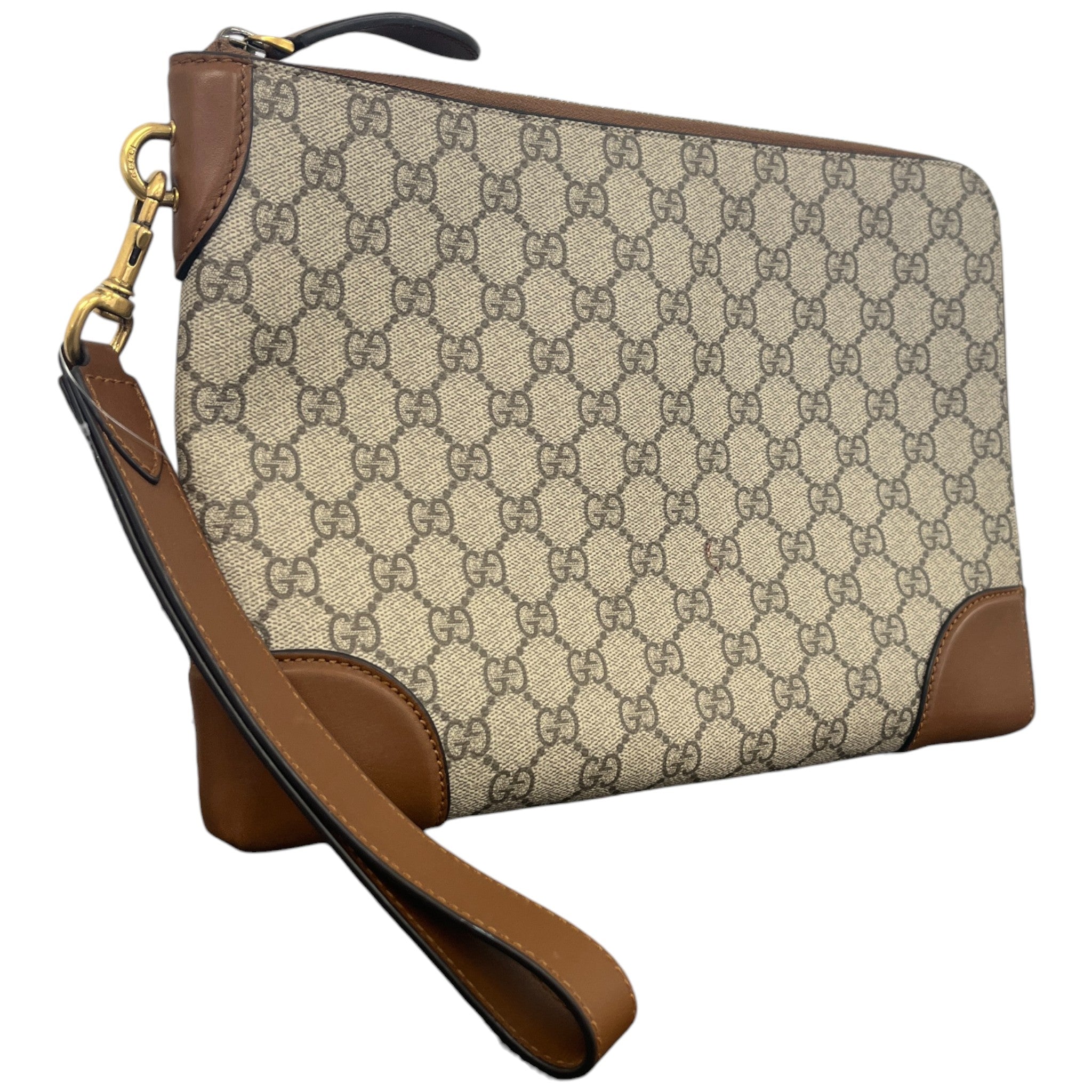 Men's Gg Supreme Emblem Bag Brown