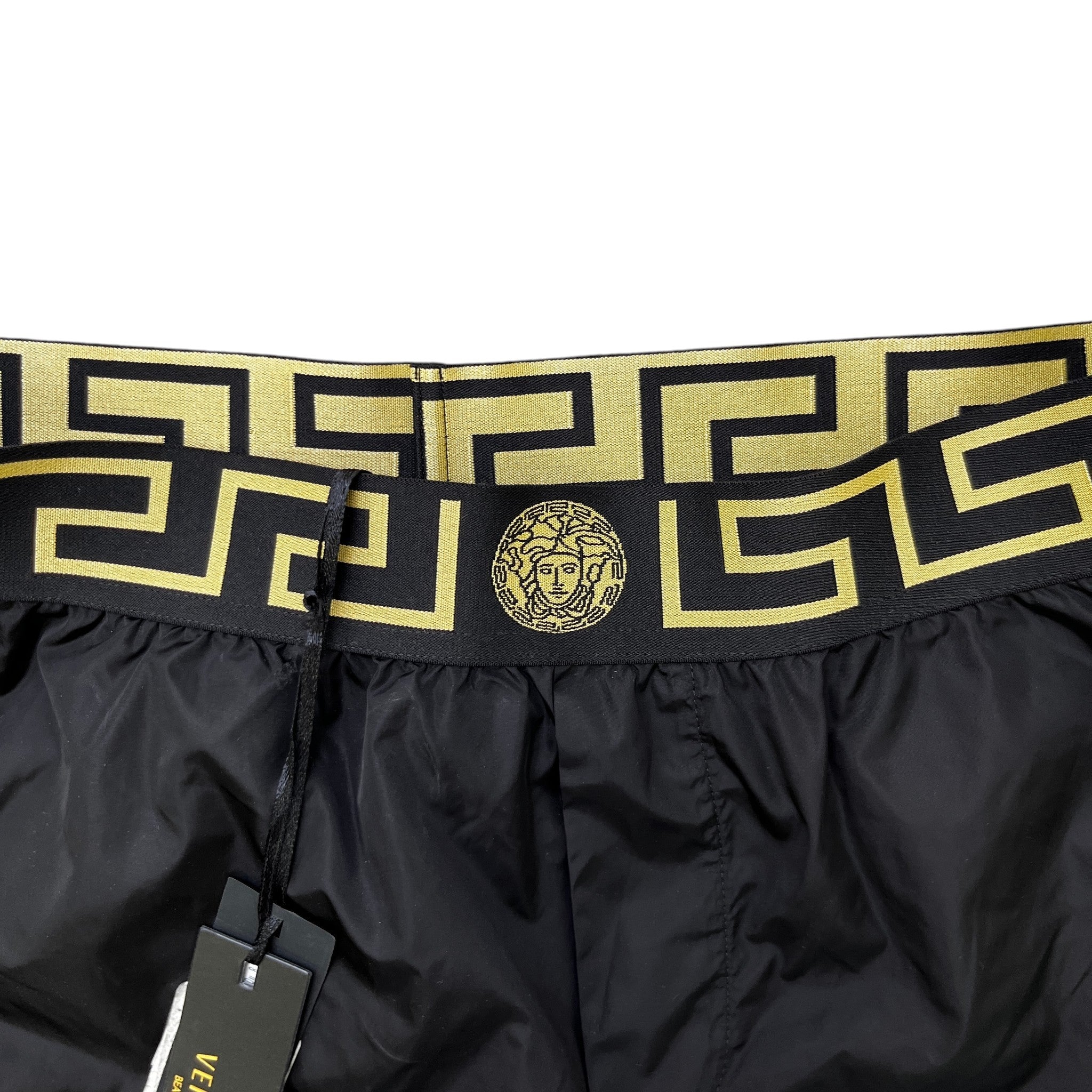 Men's Greca Border Swim Shorts Black Size M