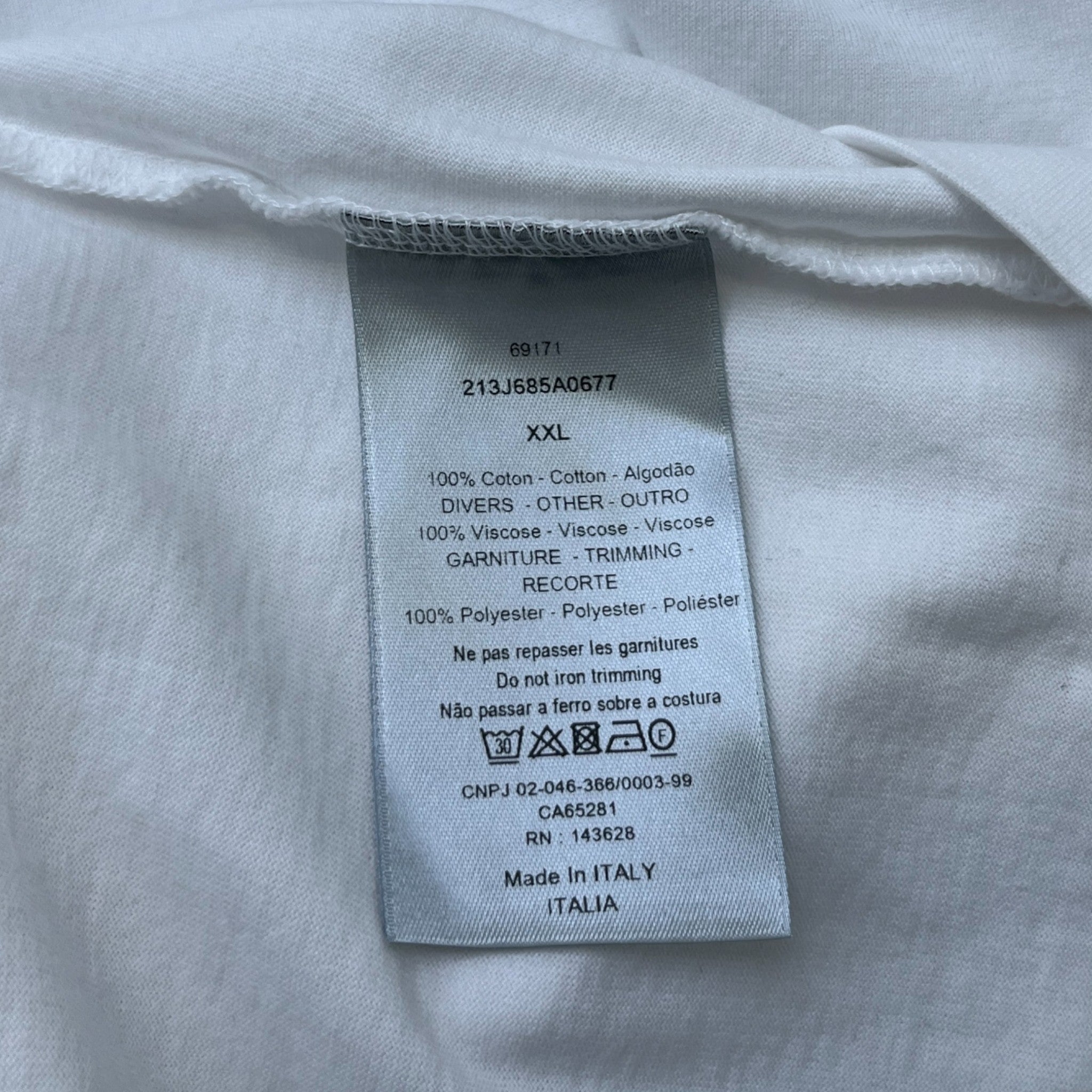 Men's Cd Heart Patch Logo T-Shirt White Size XXL