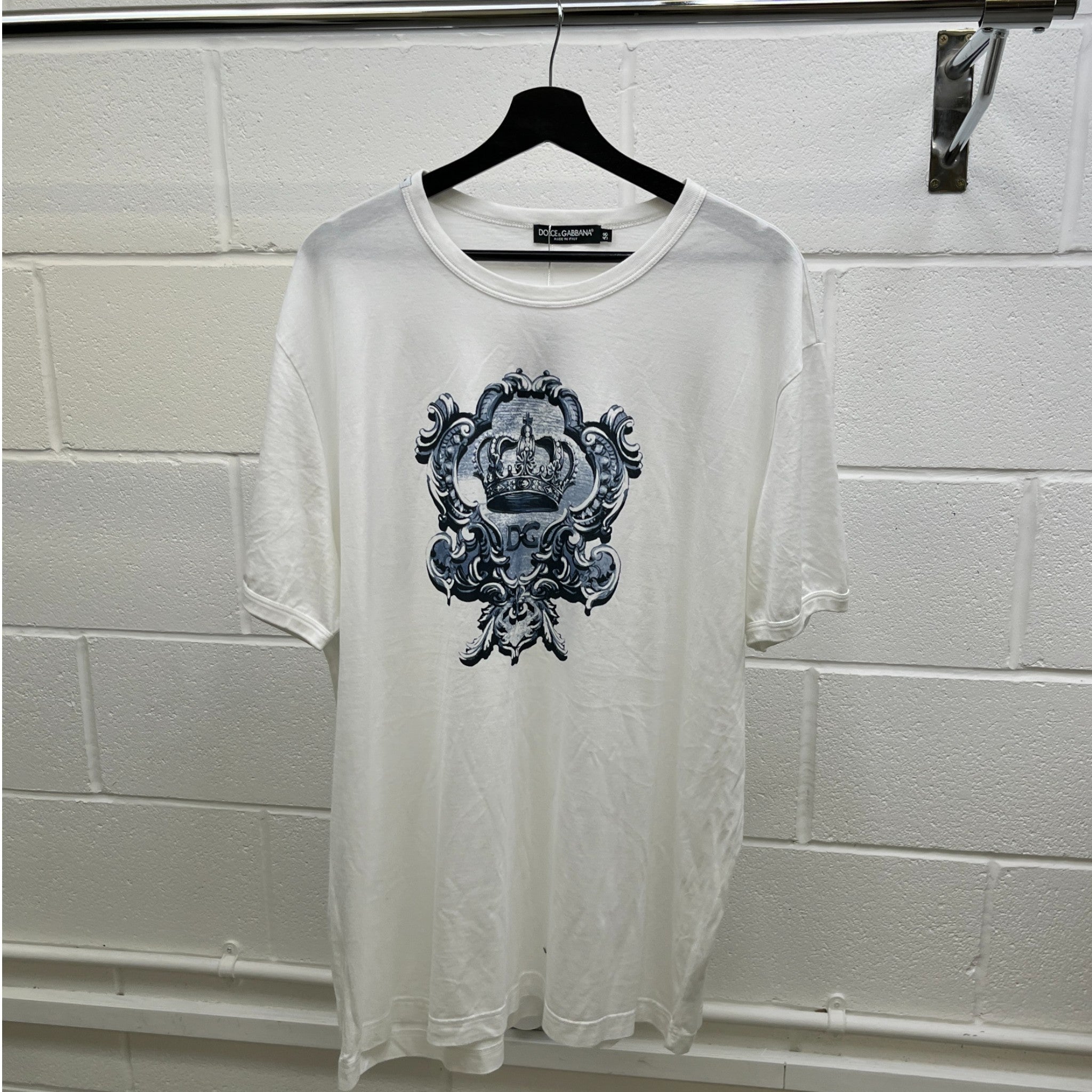 Men's Heraldic Dg Print T-Shirt White Size XXXL