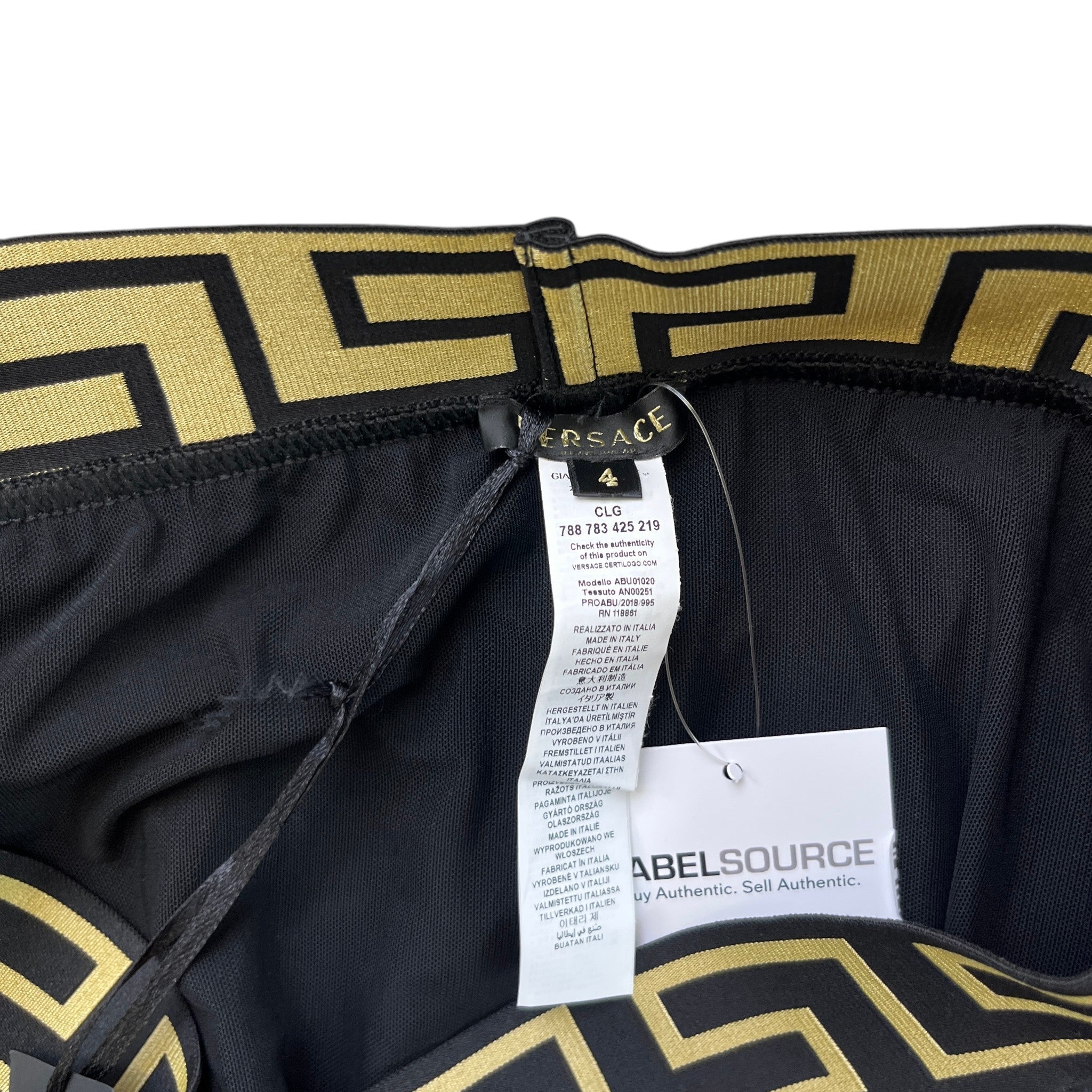 Men's Greca Border Swim Shorts Black Size M