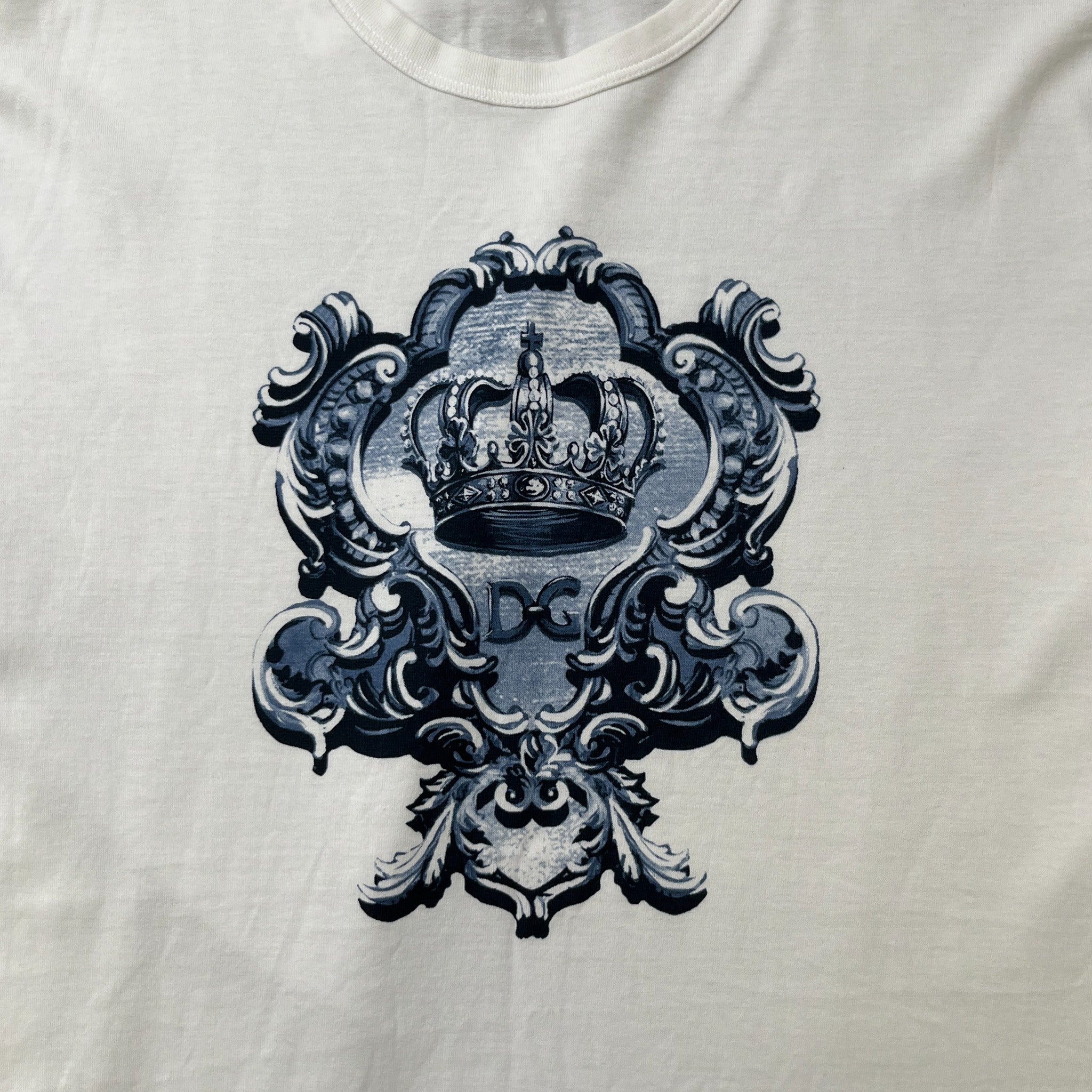Men's Heraldic Dg Print T-Shirt White Size XXXL