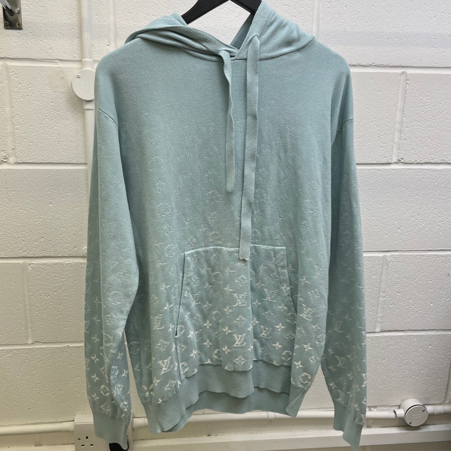 Men's Monogram Gradient Hoodie Blue Size M