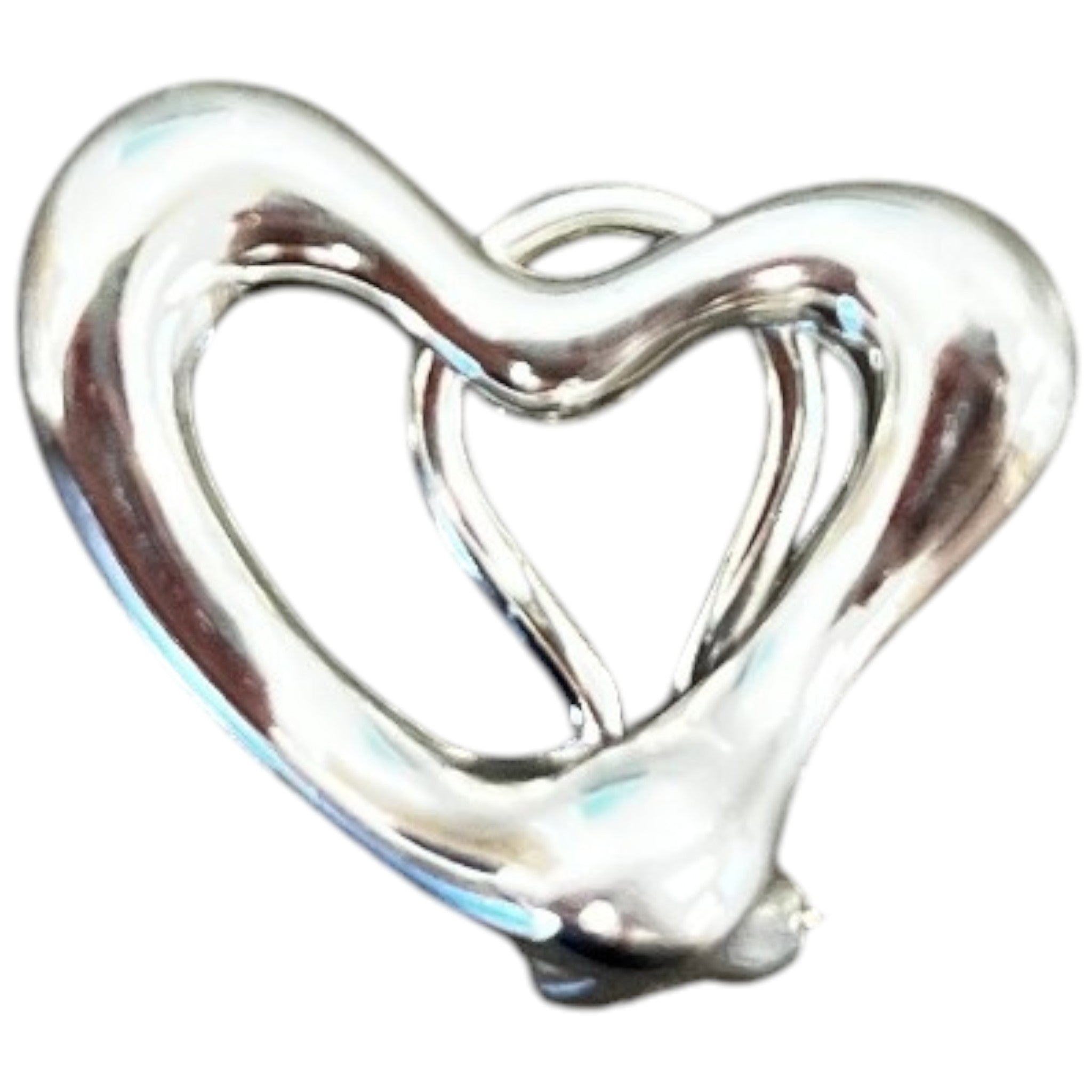 Women's Elsa Peretti Heart Clip On Earrings Silver