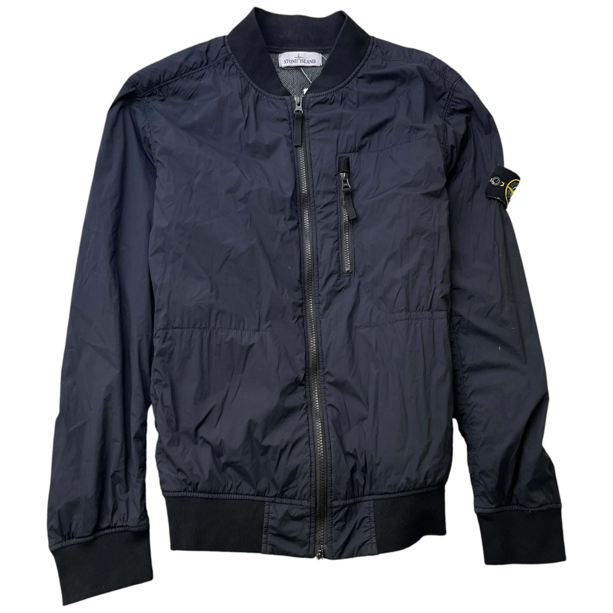 Men's Applique Logo Bomber Jacket Black Size M