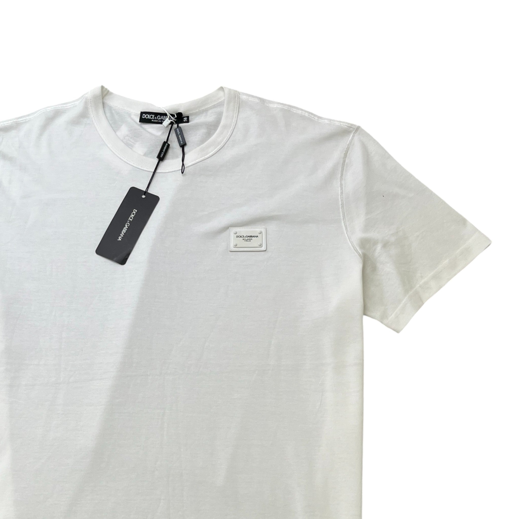 Men's Plaque Logo T-Shirt White Size 4XL