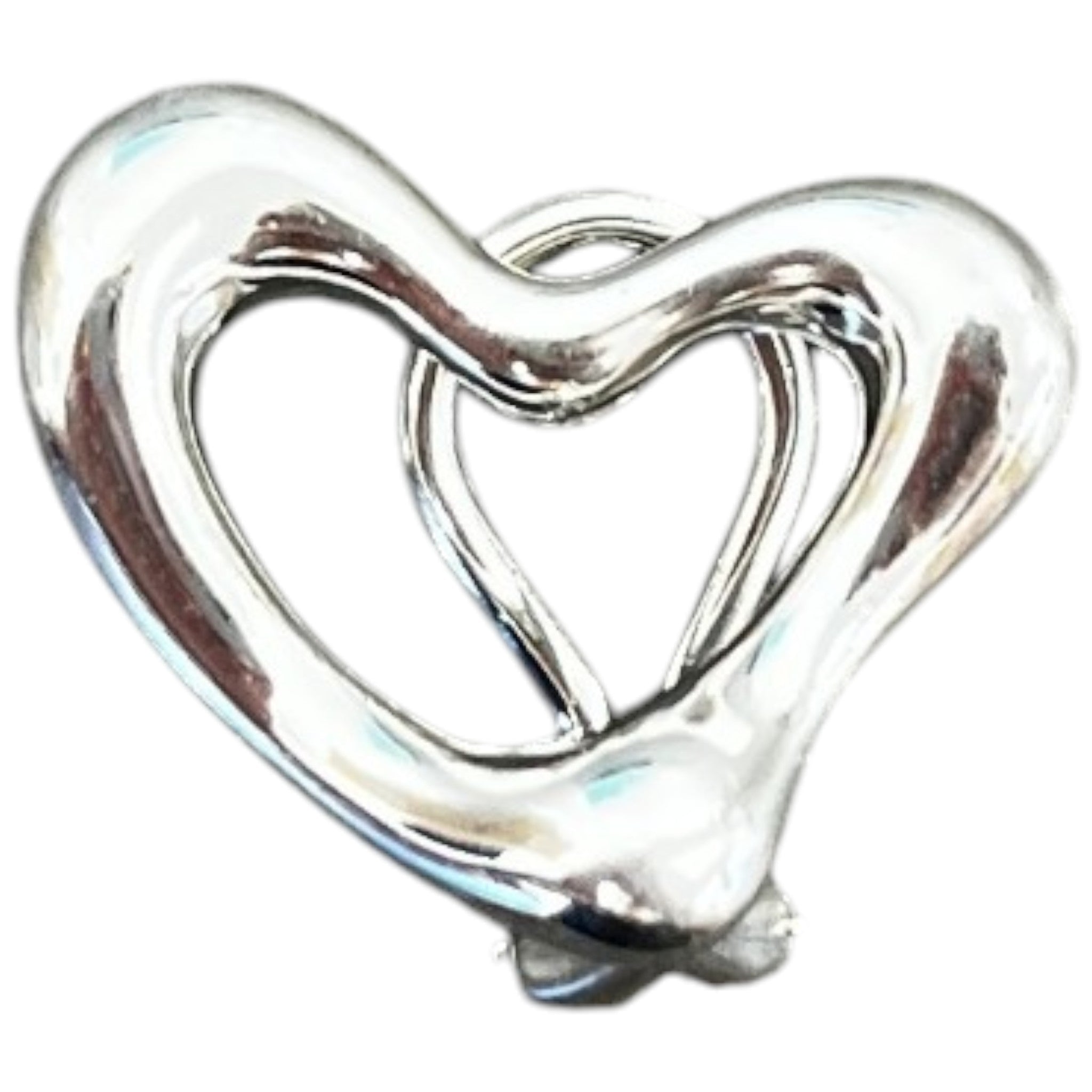 Women's Elsa Peretti Heart Clip On Earrings Silver