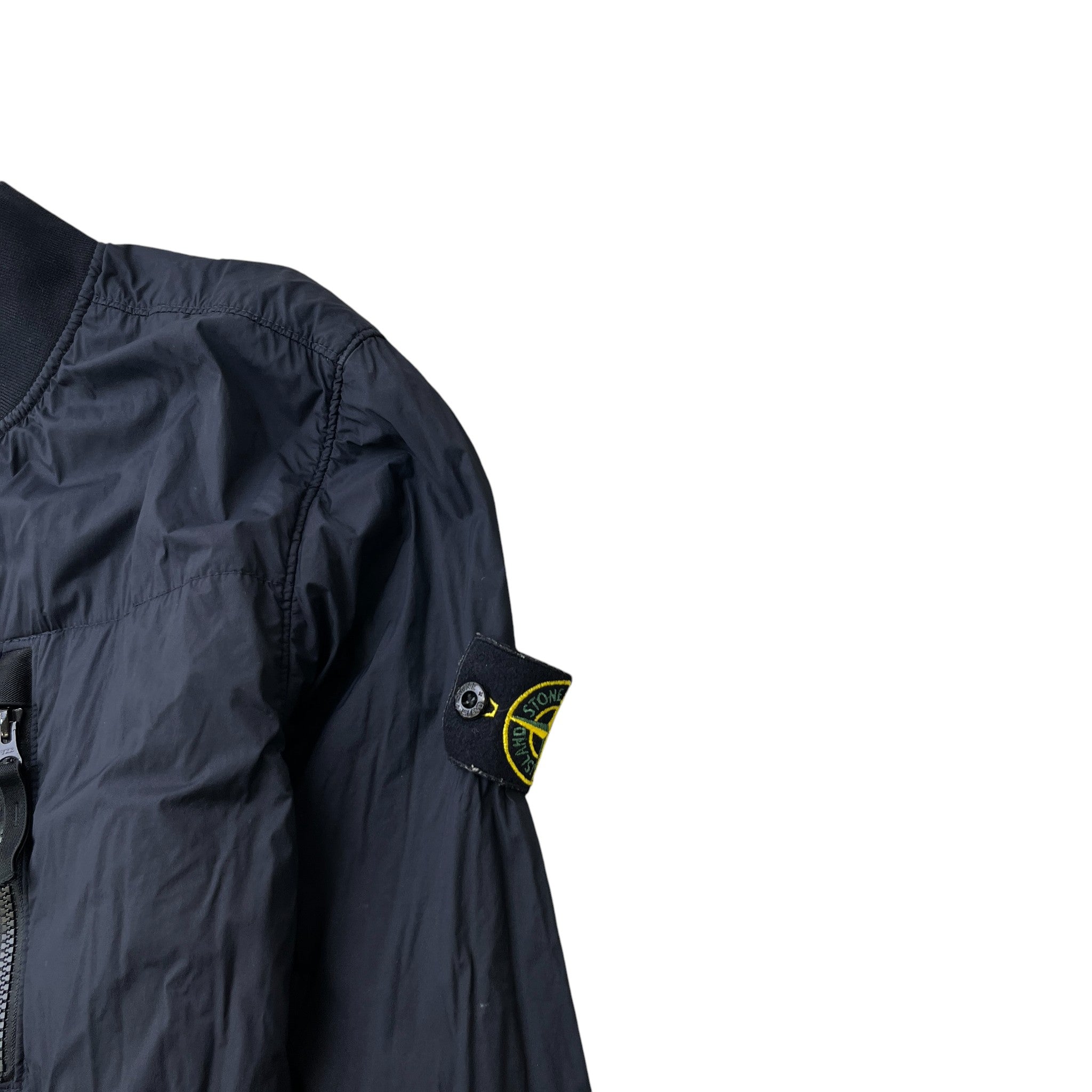 Men's Applique Logo Bomber Jacket Black Size M