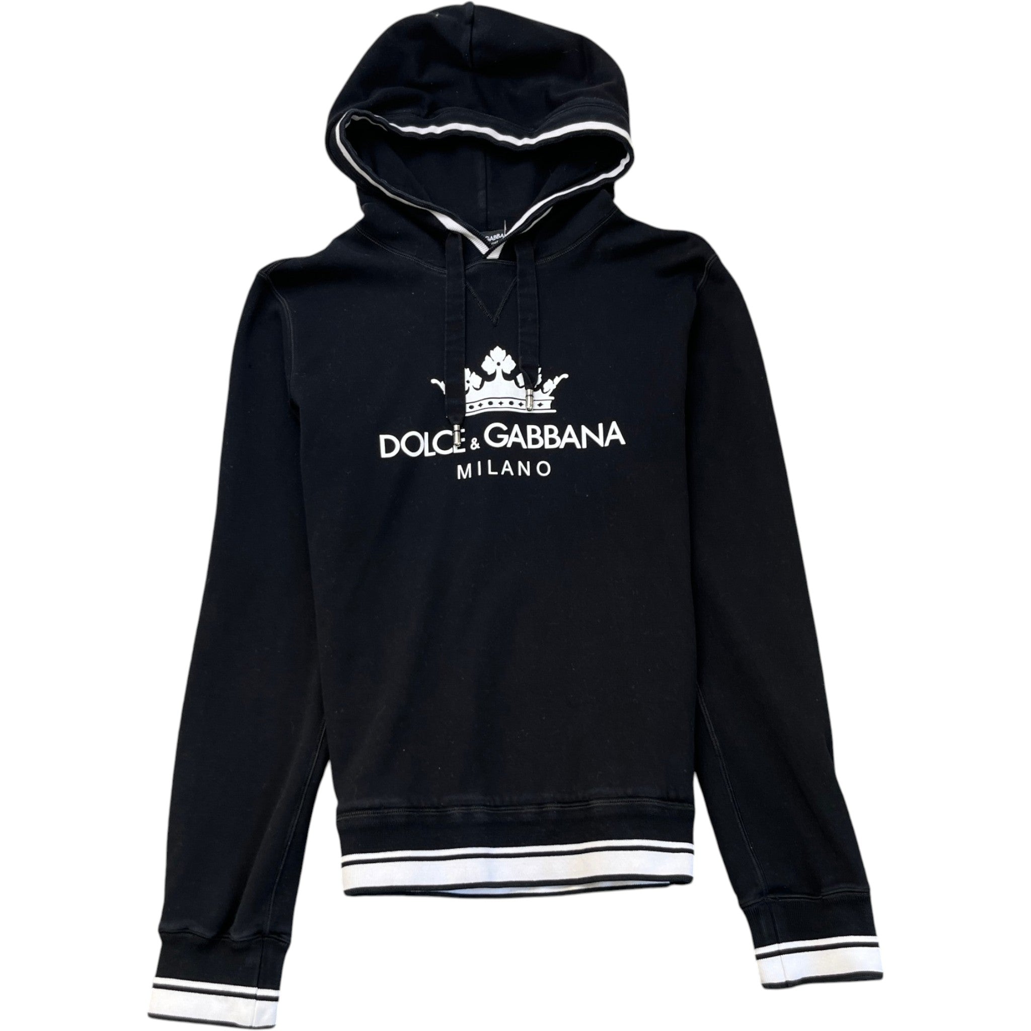 Men's Logo Print Hoodie Black Size IT 46 / UK S