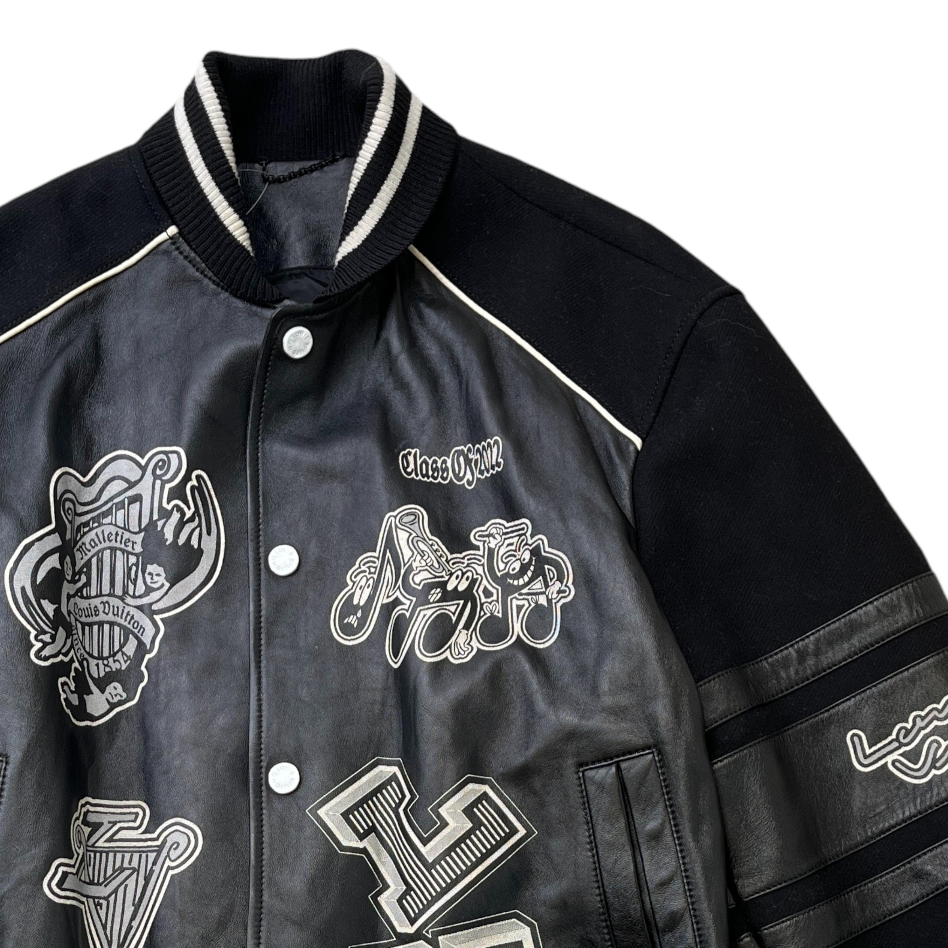 Men's Lv Musical Varsity Jacket Black Size IT 54 / XXL