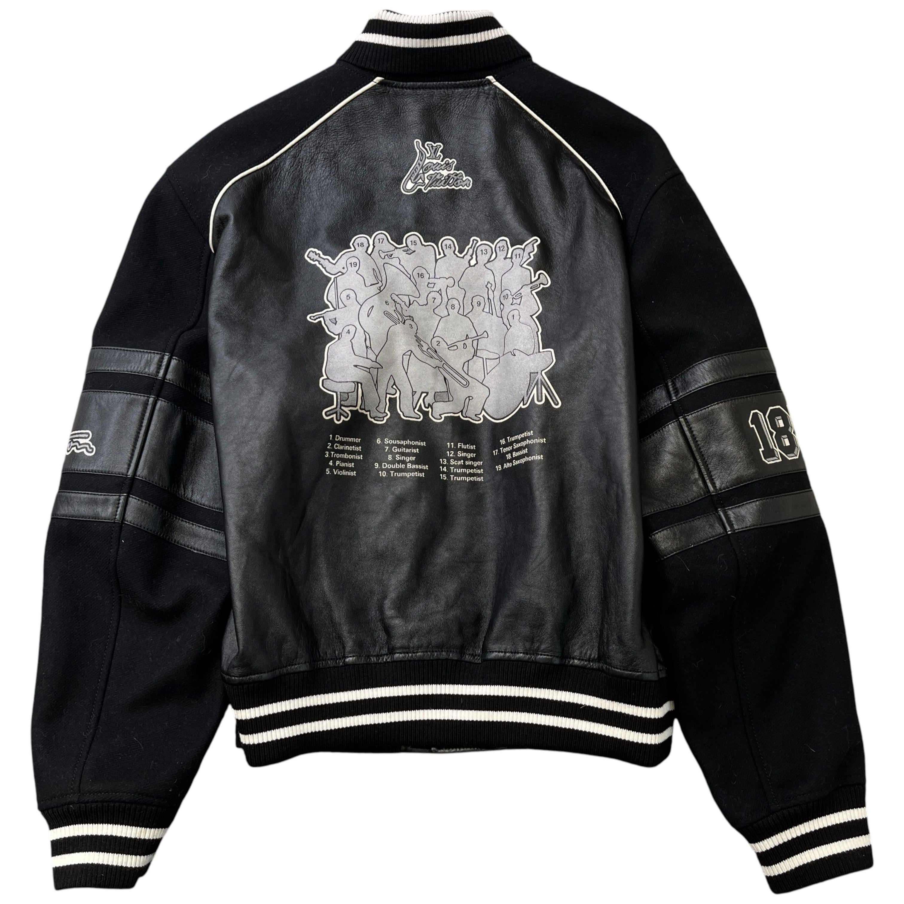 Men's Lv Musical Varsity Jacket Black Size IT 54 / XXL
