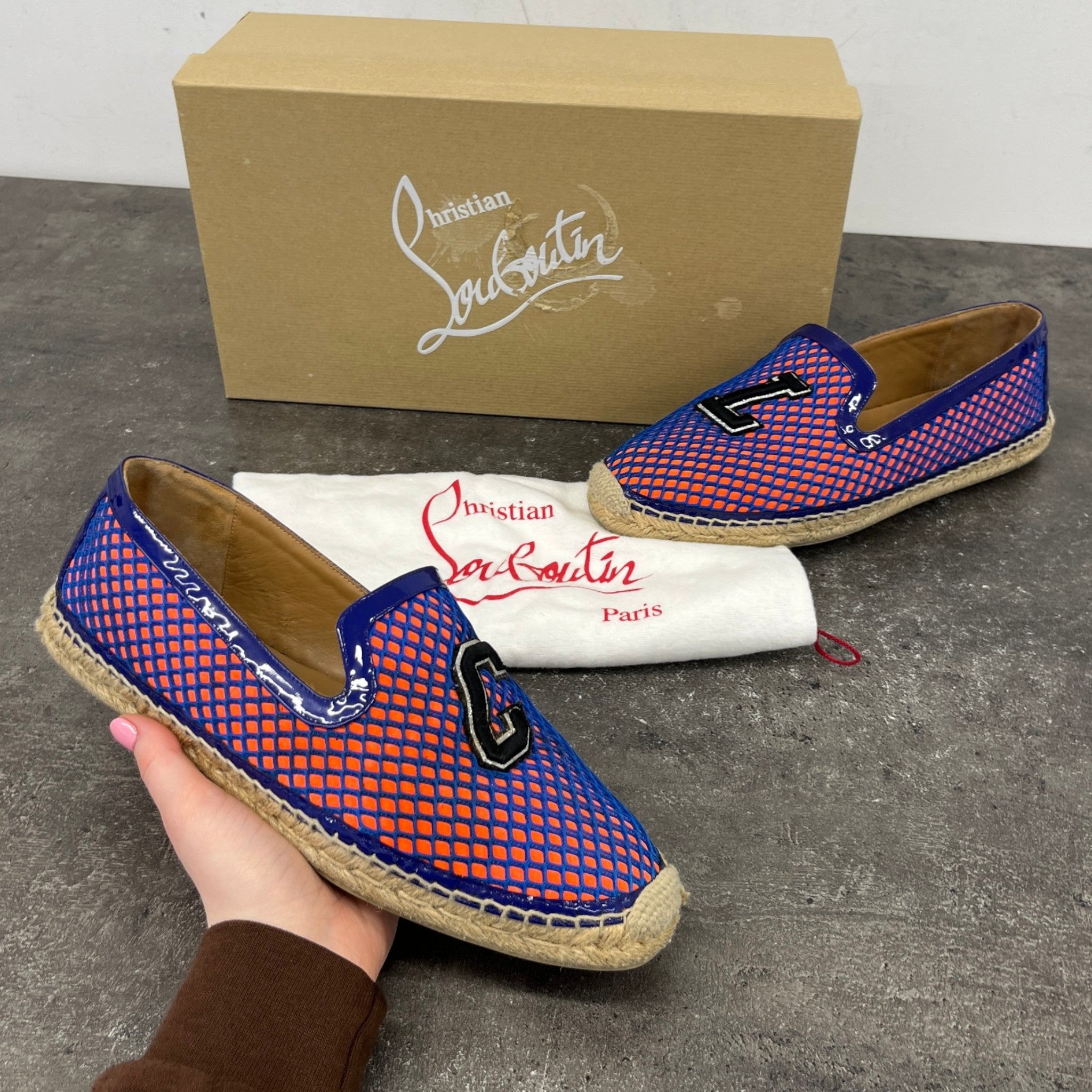 Men's Ivy Nanou Flat Mesh Ying Yang Espadrilles Blue Size EU 41 / UK 7