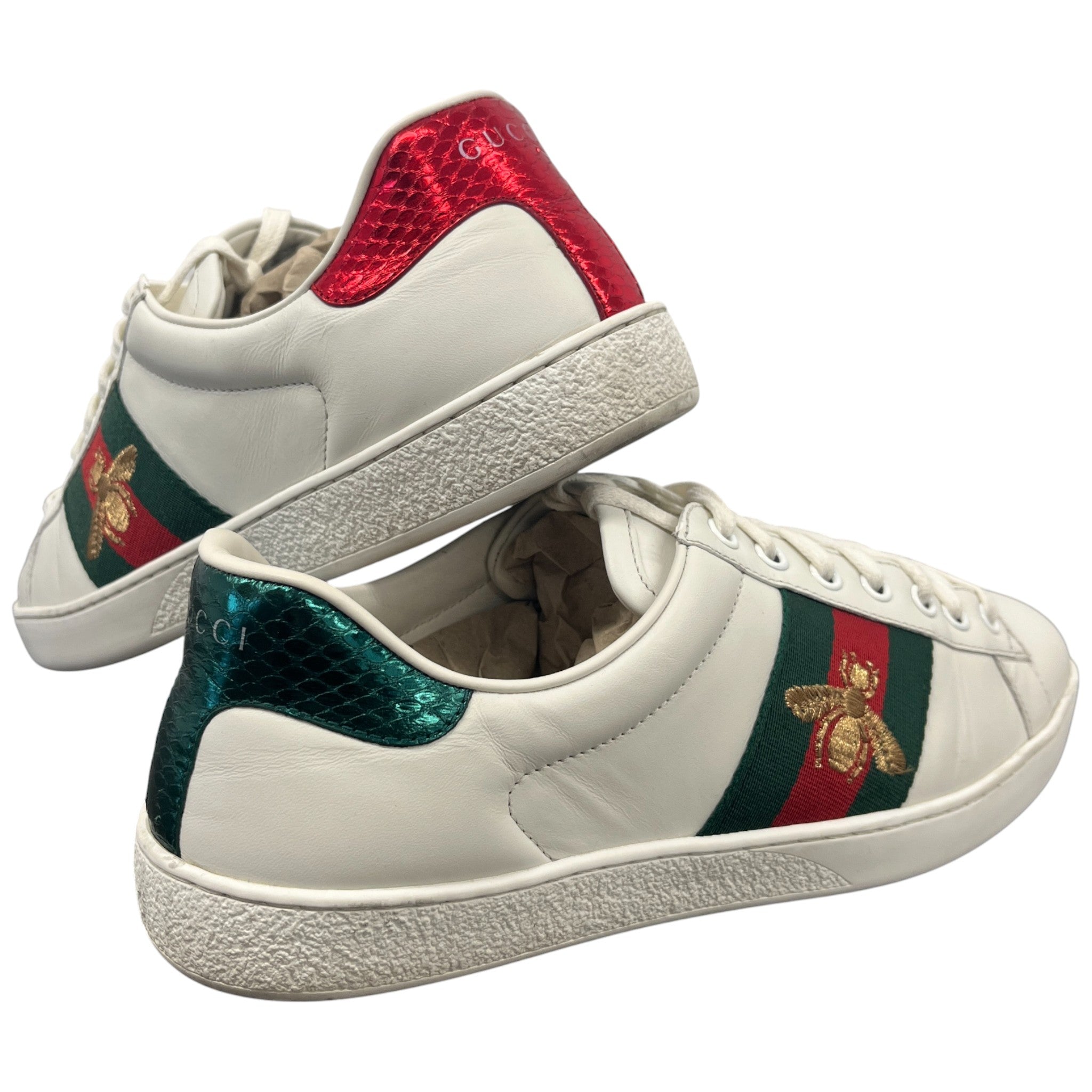 Men's Ace Embroidered Bee Low Trainers White Size EU 41 / UK 7