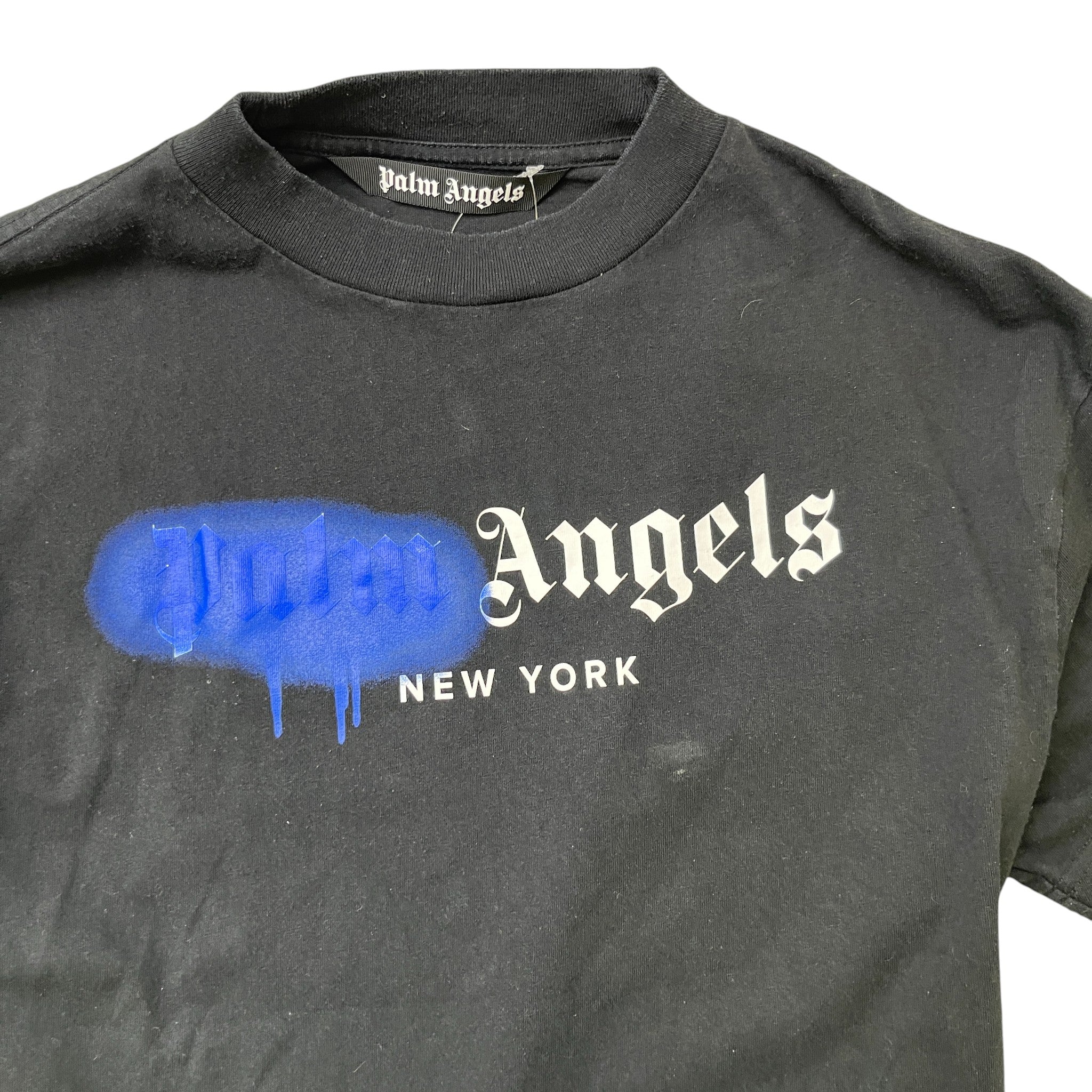 Men's Sprayed New York Logo T-Shirt Black Size M