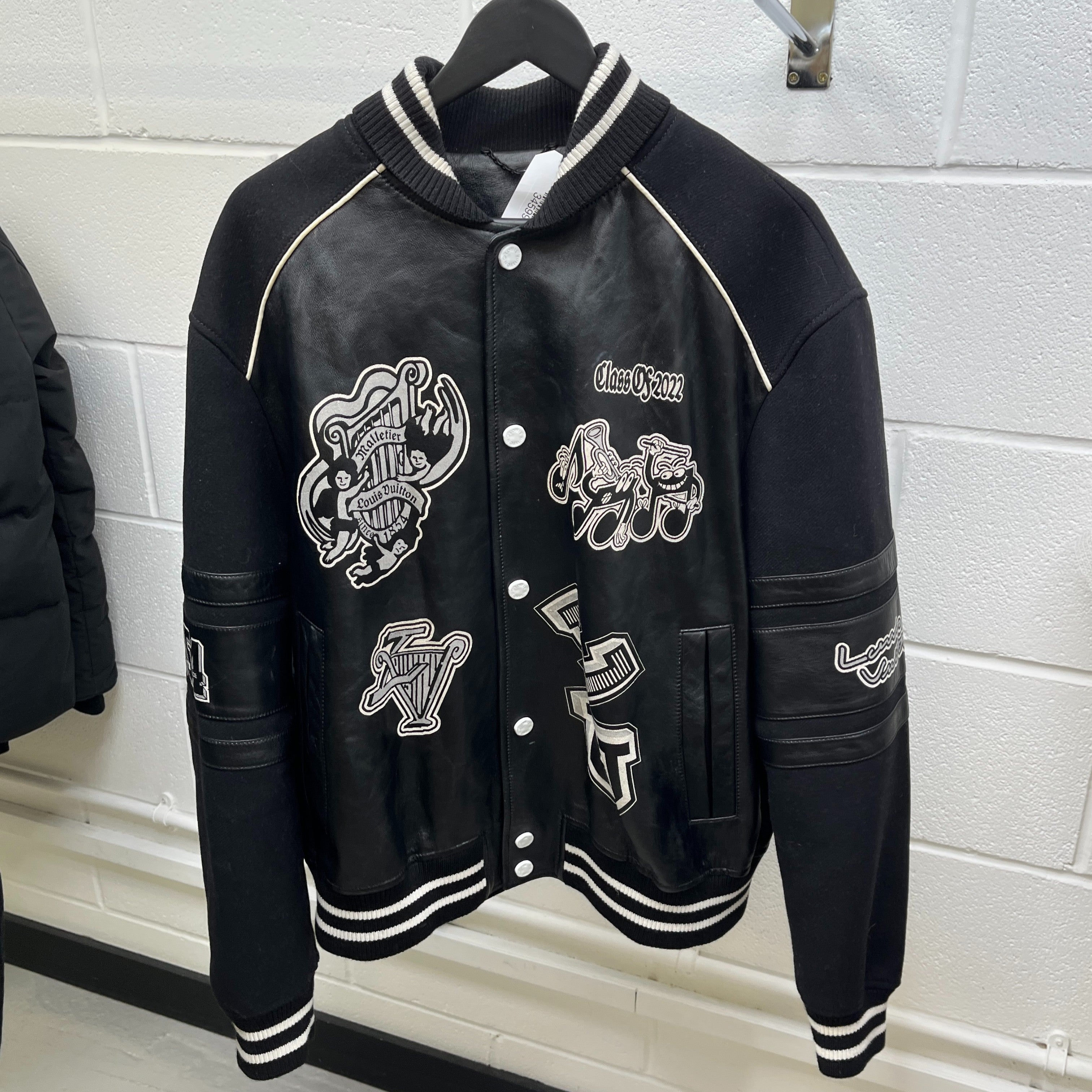 Men's Lv Musical Varsity Jacket Black Size IT 54 / XXL