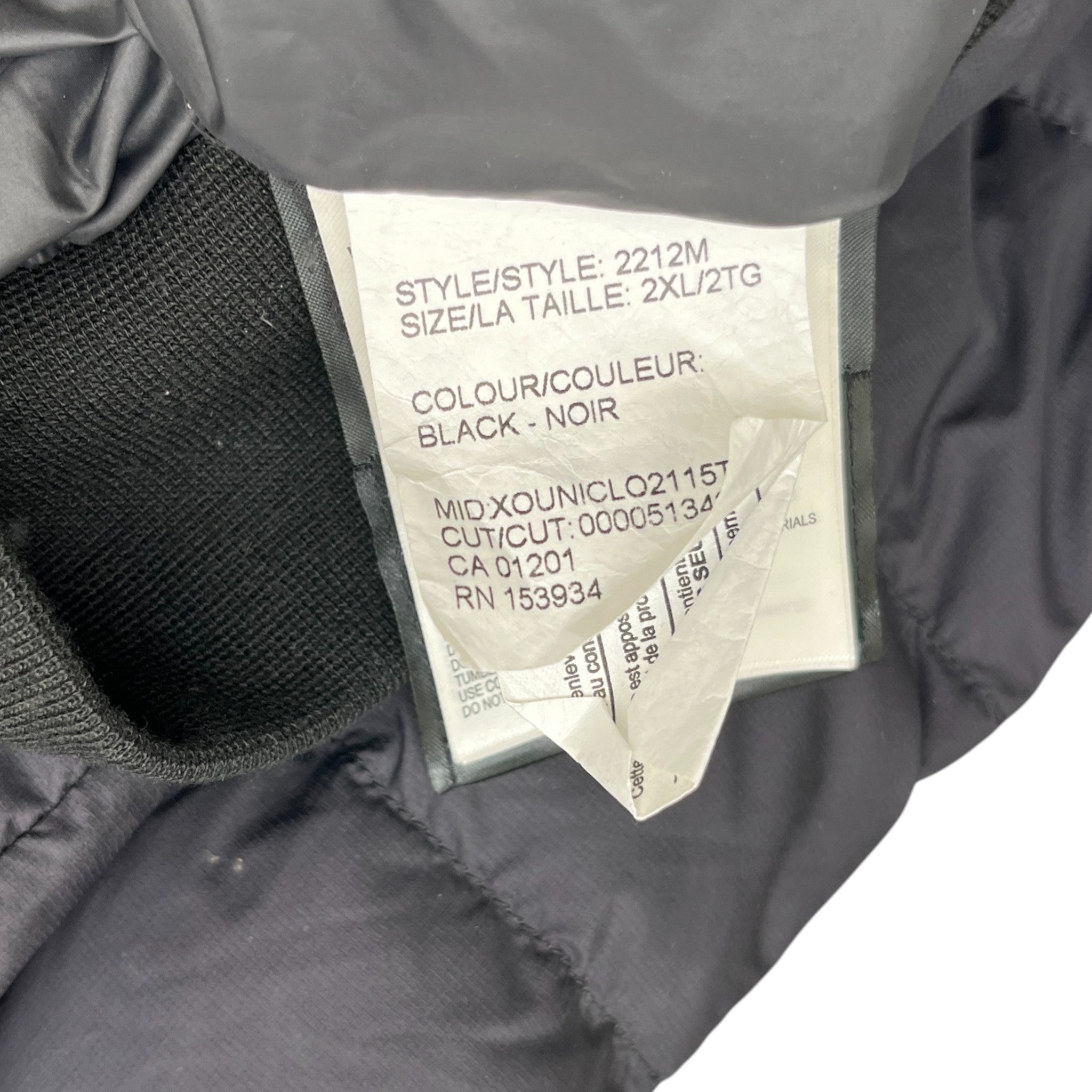 Men's Wilmington Pullover Down Jacket Black Size XXL