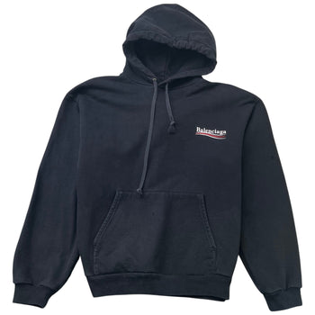 Men's Political Logo Hoodie Black Size L