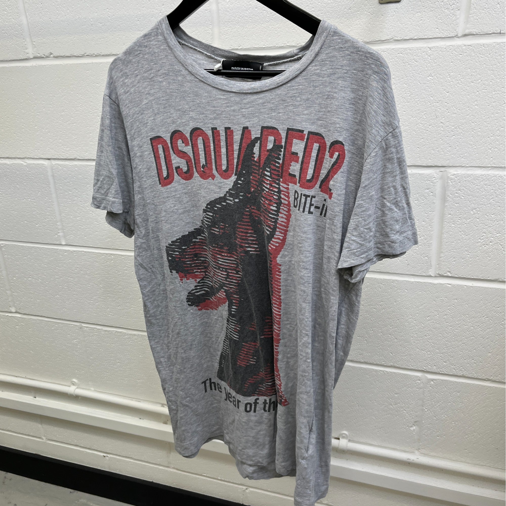 Men's Year Of The Dog T-Shirt Grey Size L