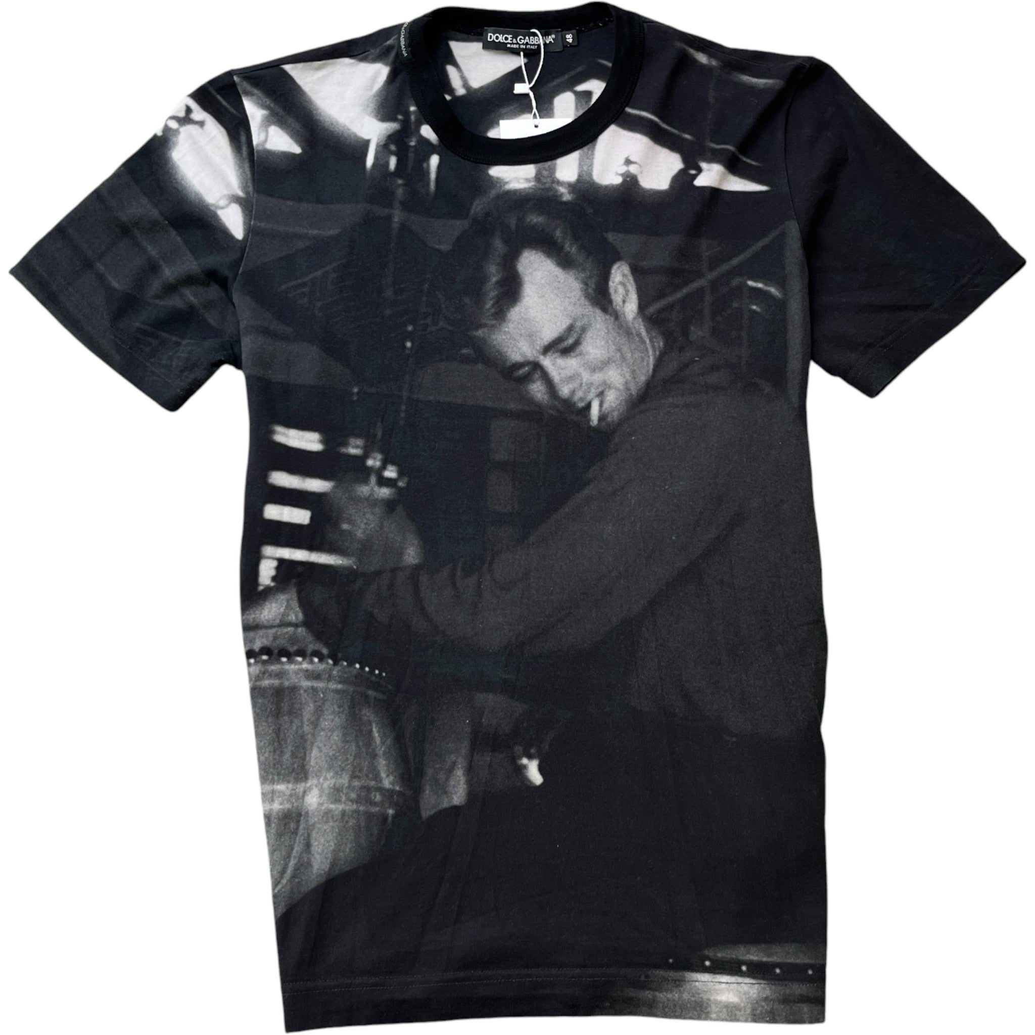 Men's James Dean Print T-Shirt Black Size IT 48 / UK M