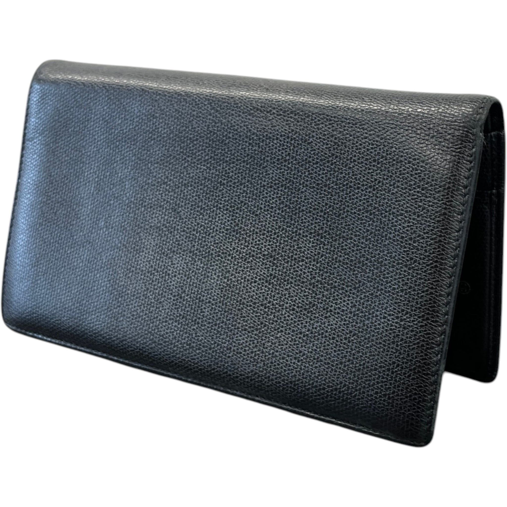 Women's Vintage Coco Button Wallet Black