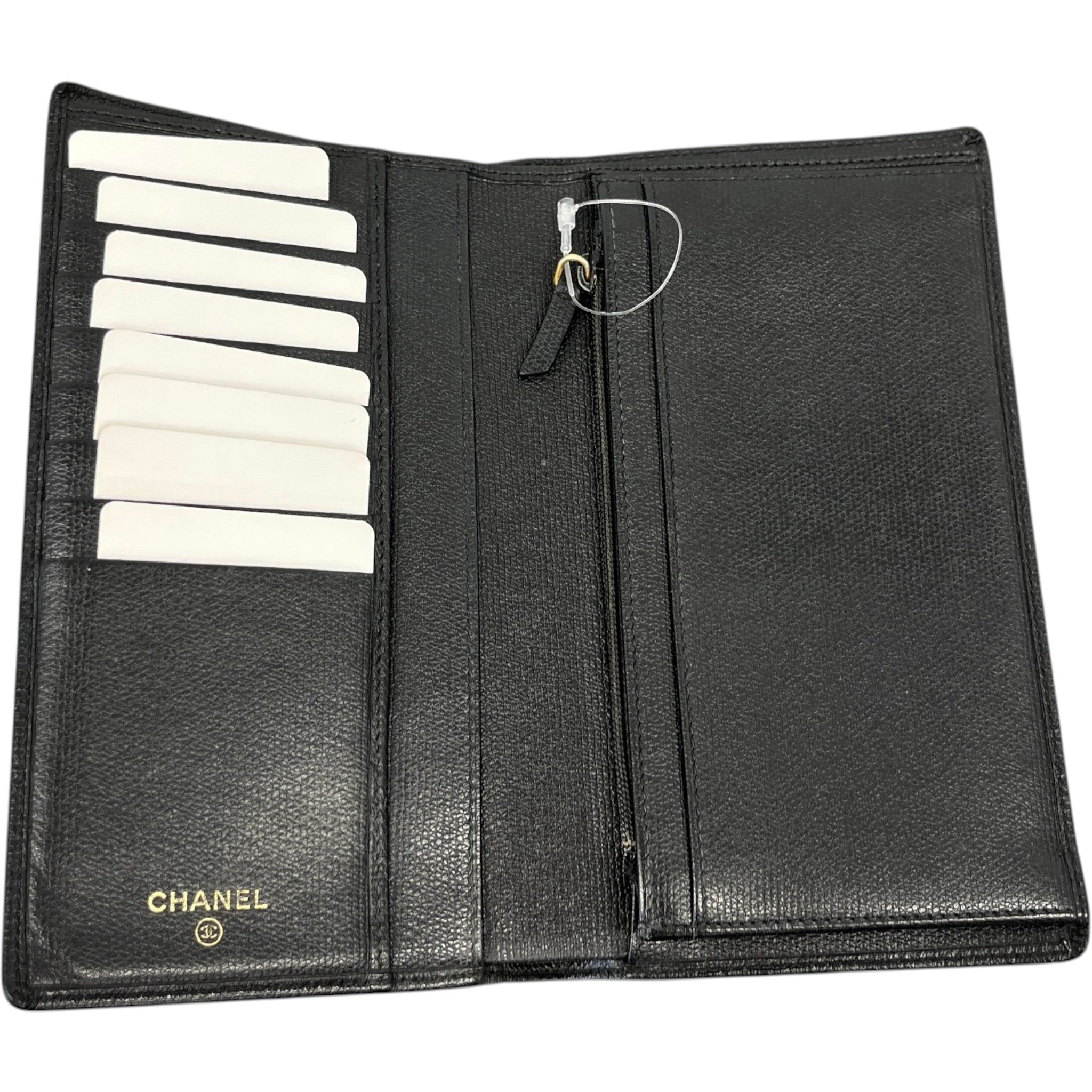 Women's Vintage Coco Button Wallet Black