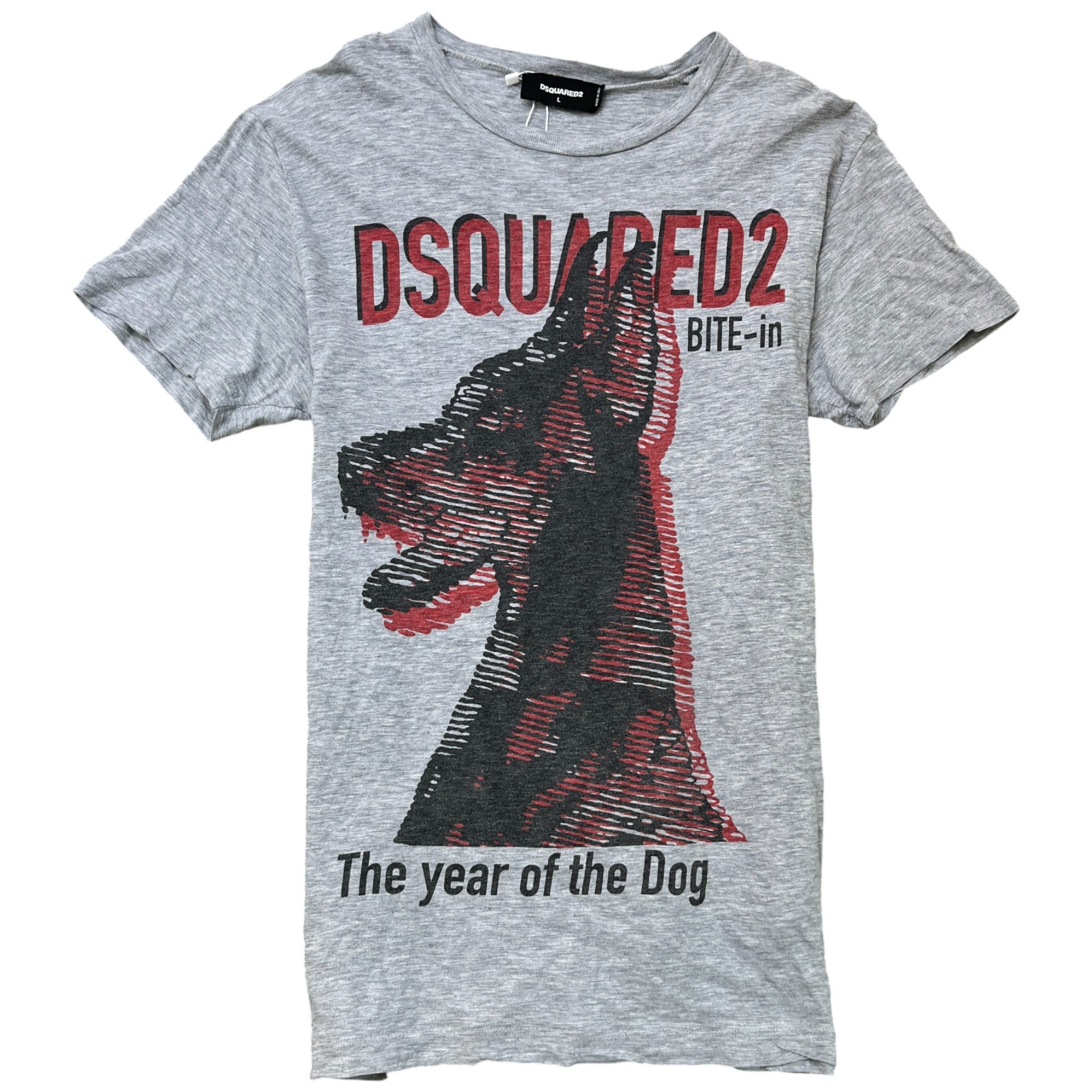 Men's Year Of The Dog T-Shirt Grey Size L
