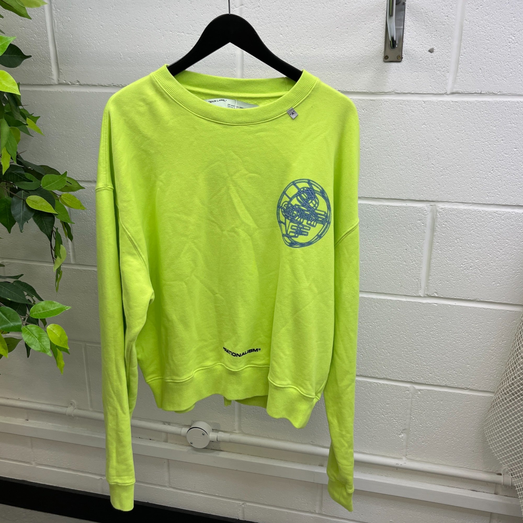 Men's Rationalism Logo Print Sweatshirt Green Size M