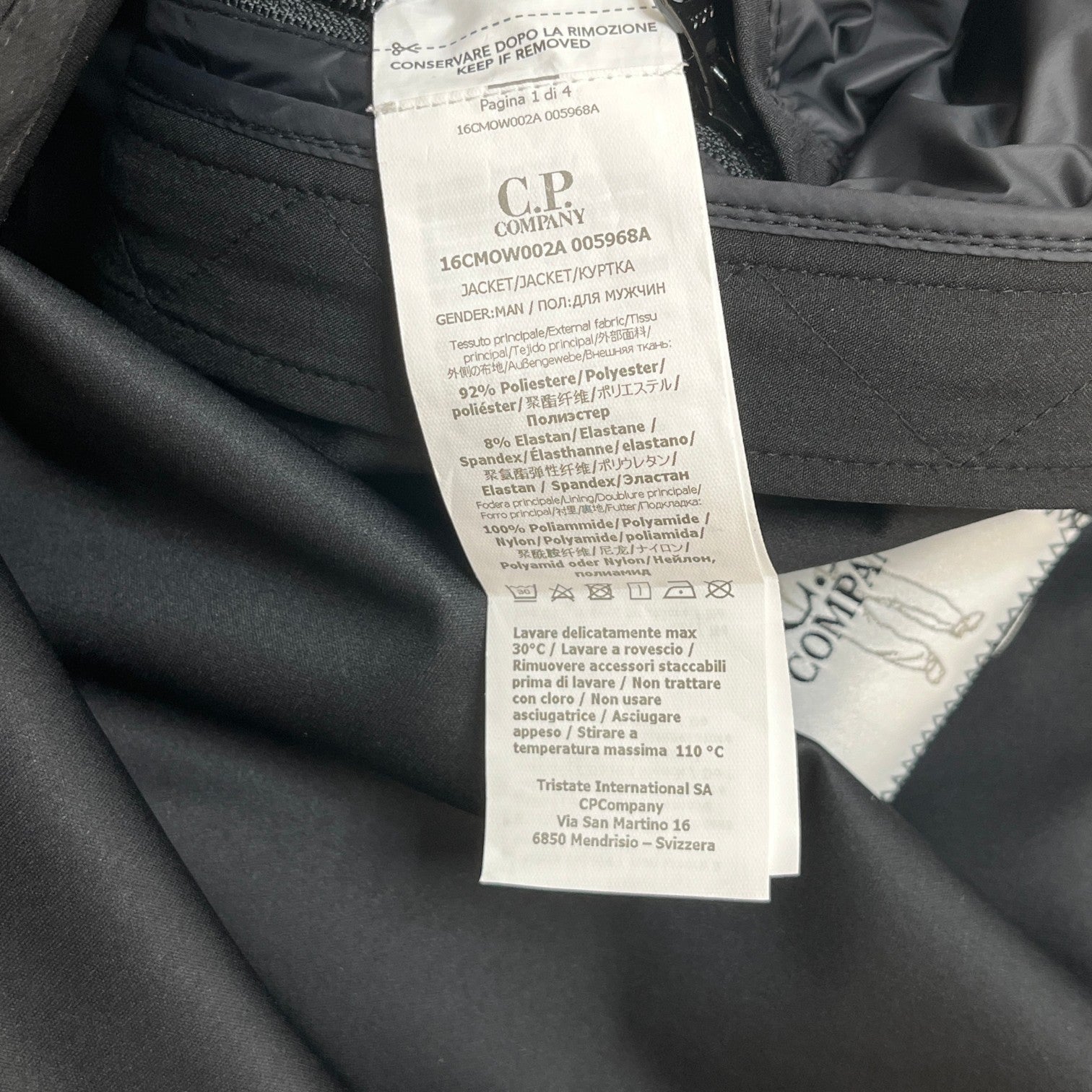 Men's Goggle Jacket Black Size IT 54 / XXL