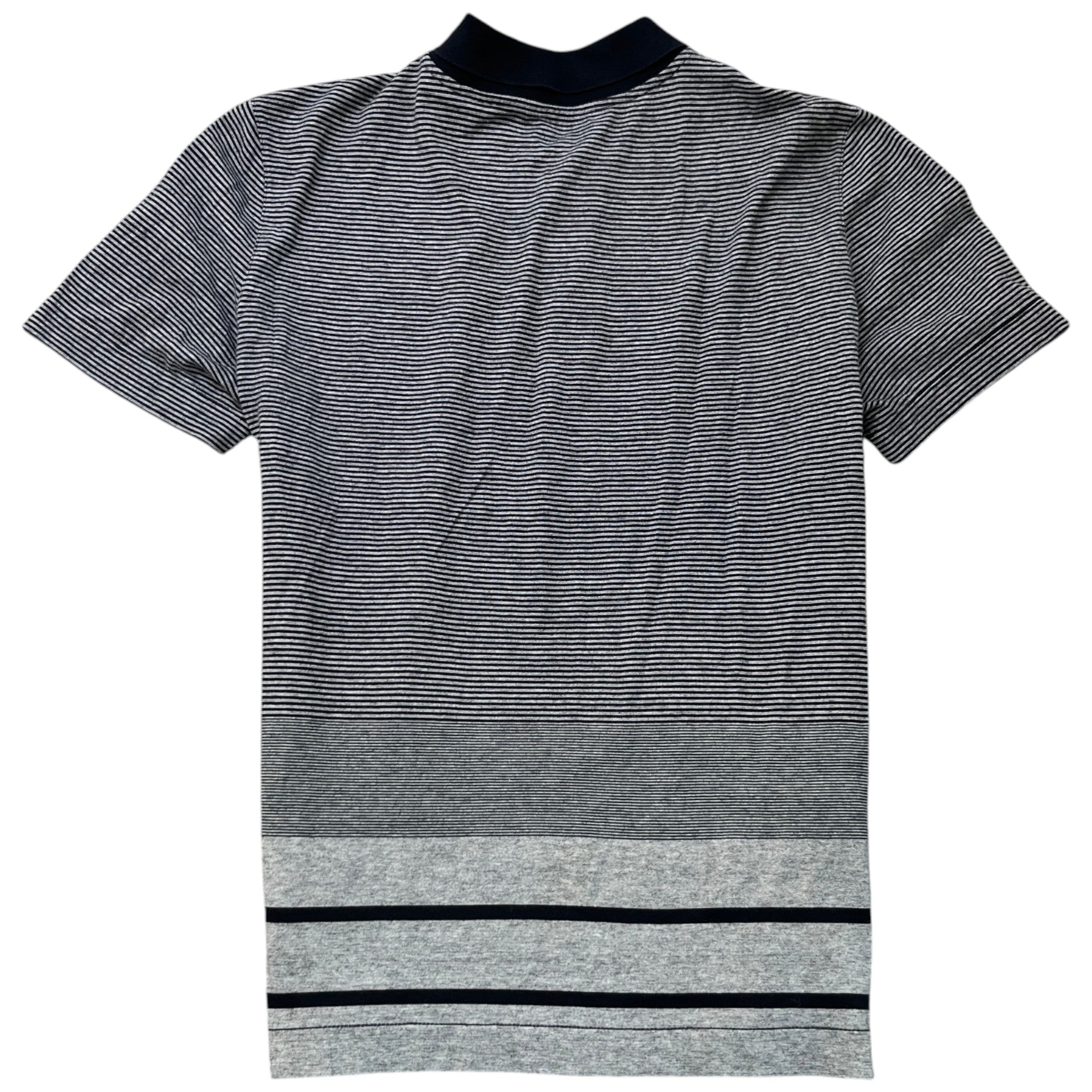 Men's Stripe Polo Shirt Grey Size S