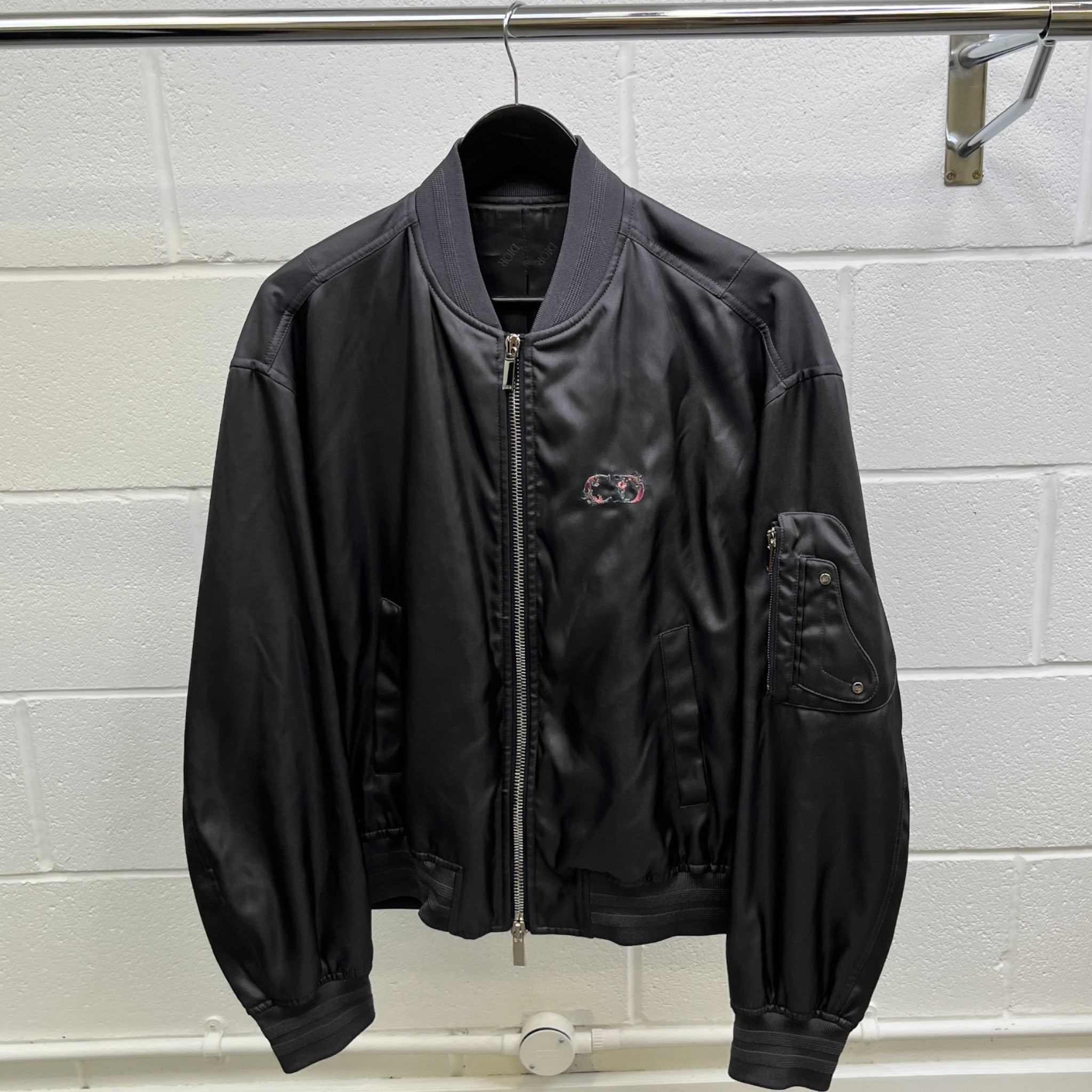 Men's Floral Logo Print Jacket Charcoal Size IT 50 / L