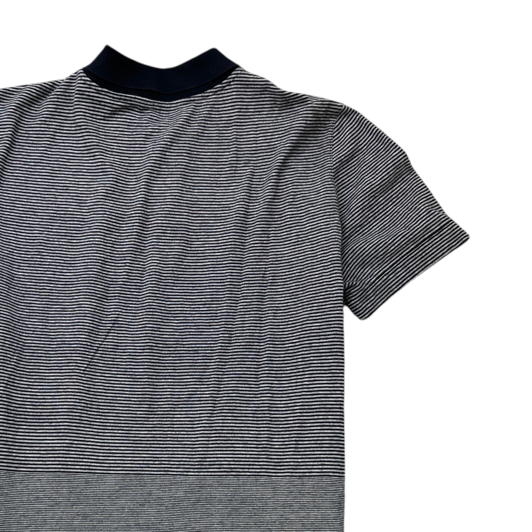 Men's Stripe Polo Shirt Grey Size S