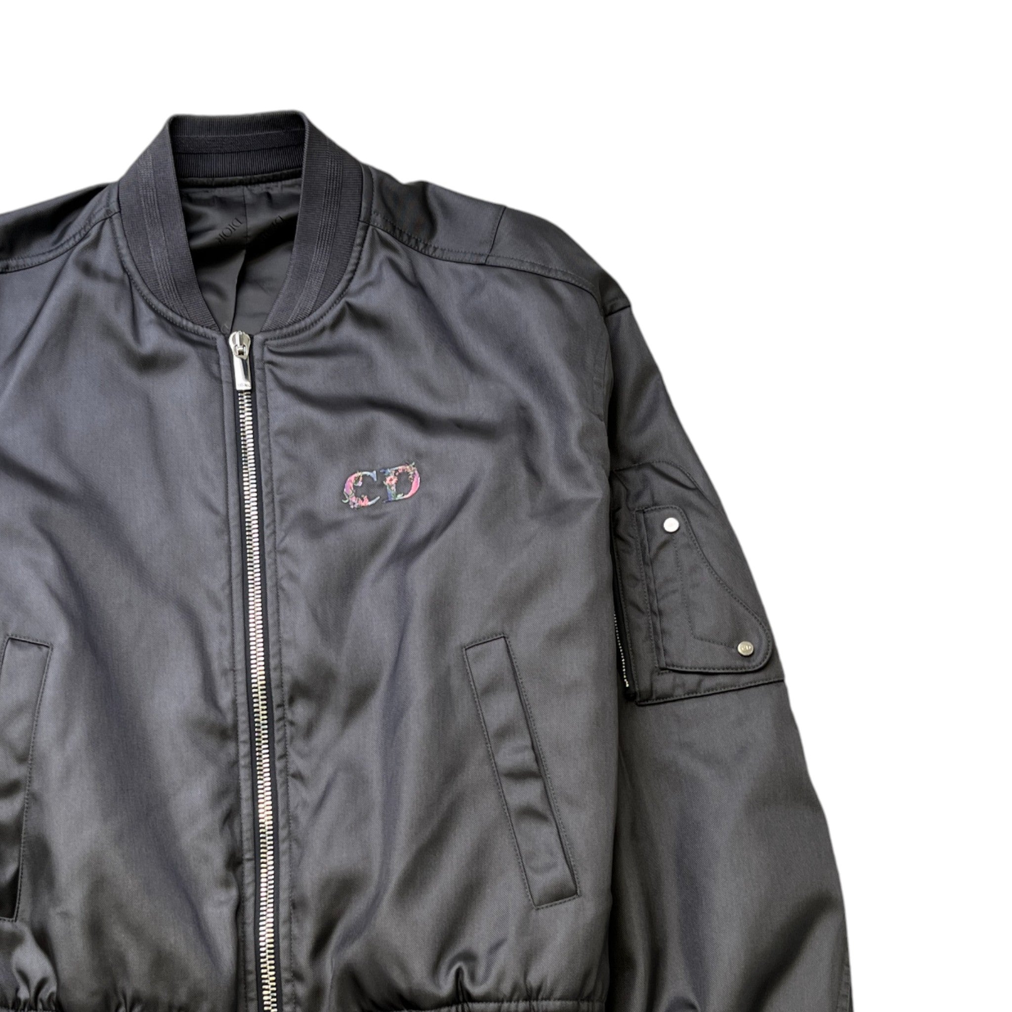 Men's Floral Logo Print Jacket Charcoal Size IT 50 / L