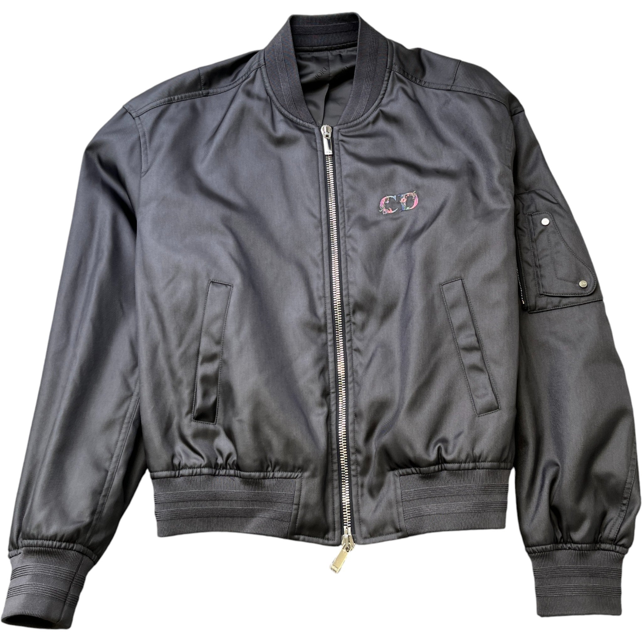 Men's Floral Logo Print Jacket Charcoal Size IT 50 / L