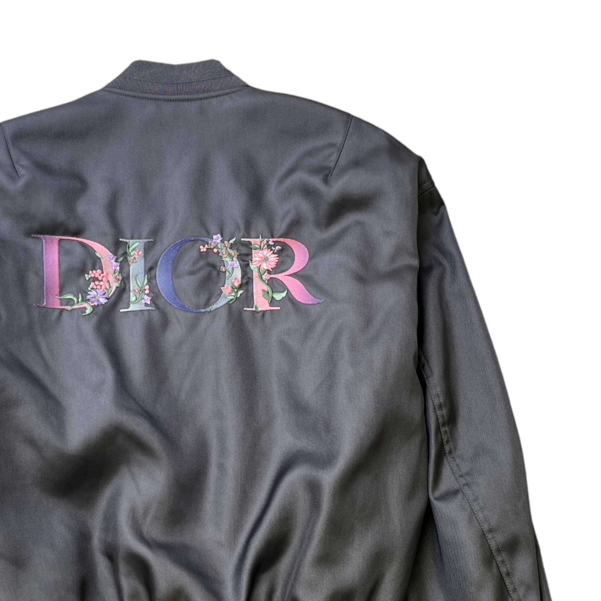 Men's Floral Logo Print Jacket Charcoal Size IT 50 / L