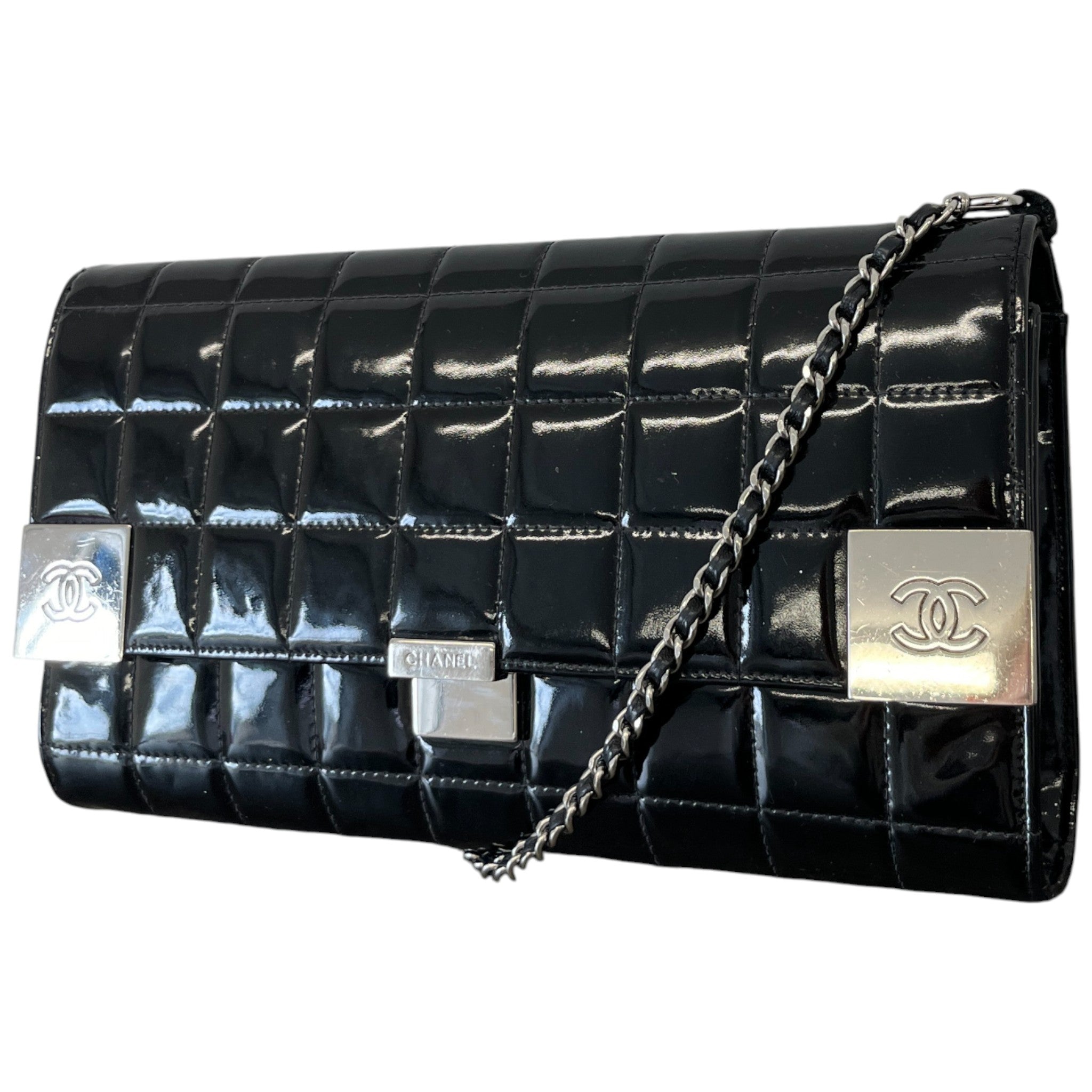 Women's Chocolate Bar Single Flap Bag Black