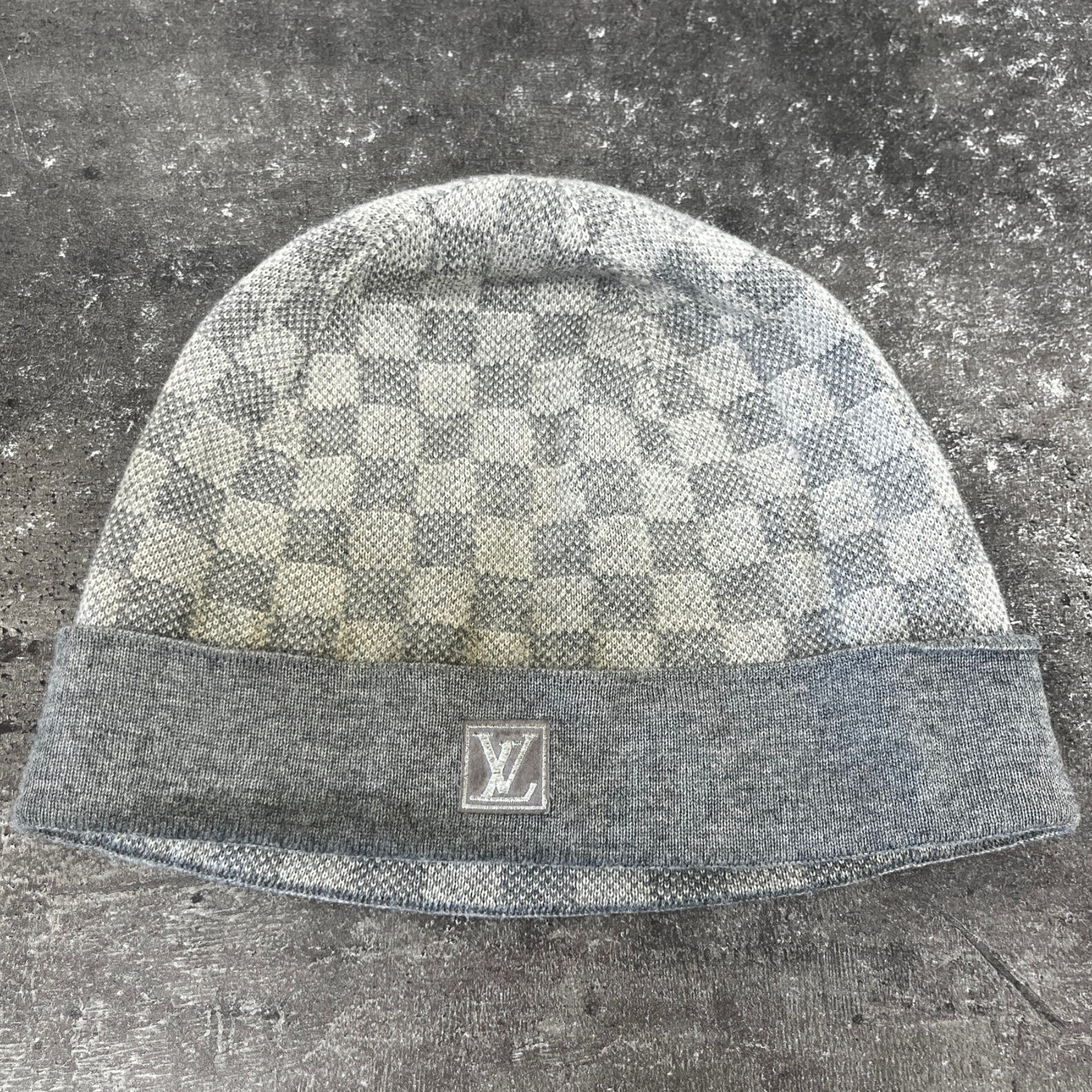 Men's Néo Petit Damier Beanie Hat Grey