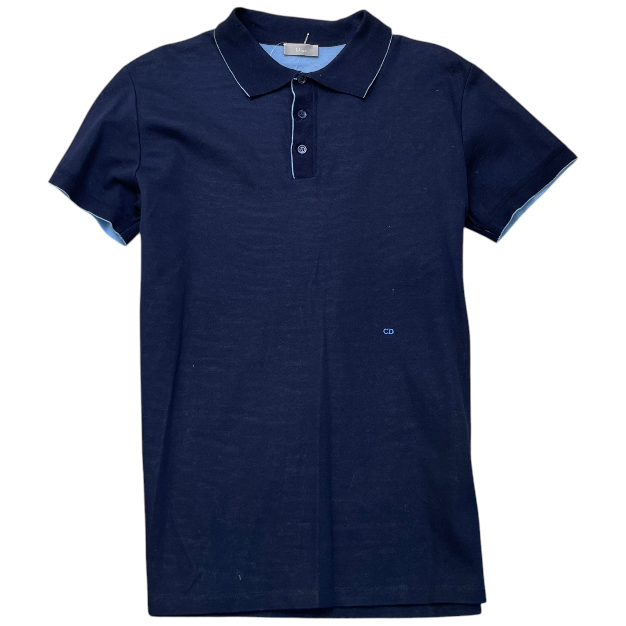 Men's Embroidered Logo Polo Shirt Navy Size L