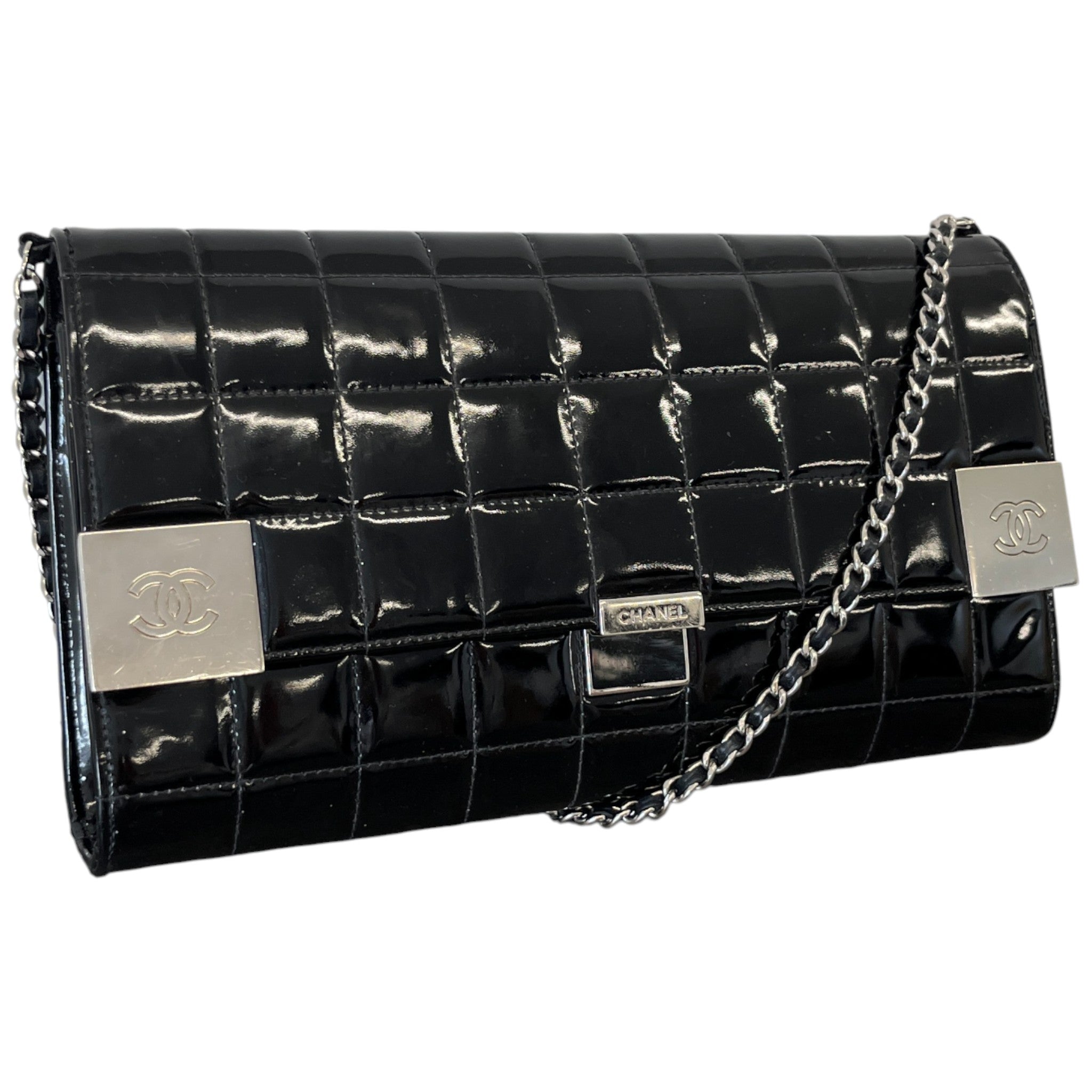 Women's Chocolate Bar Single Flap Bag Black