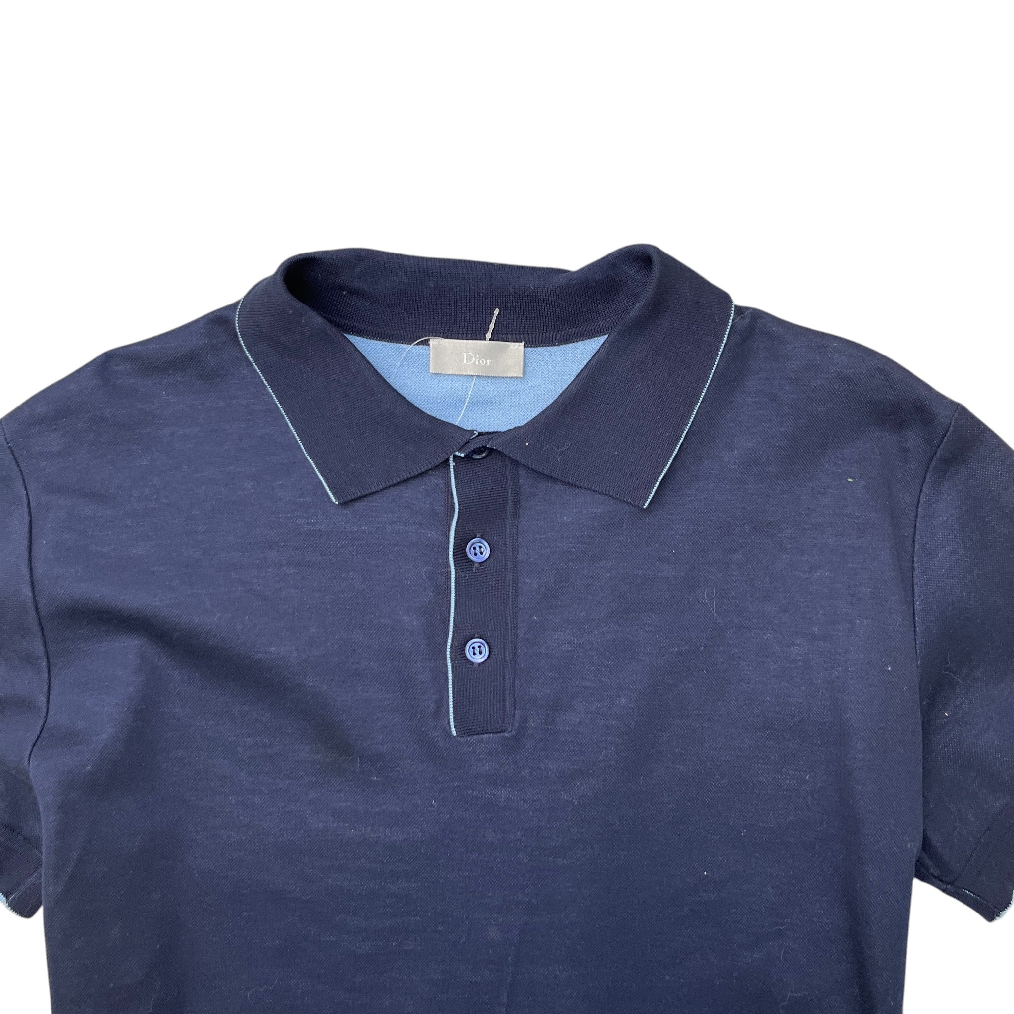 Men's Embroidered Logo Polo Shirt Navy Size L
