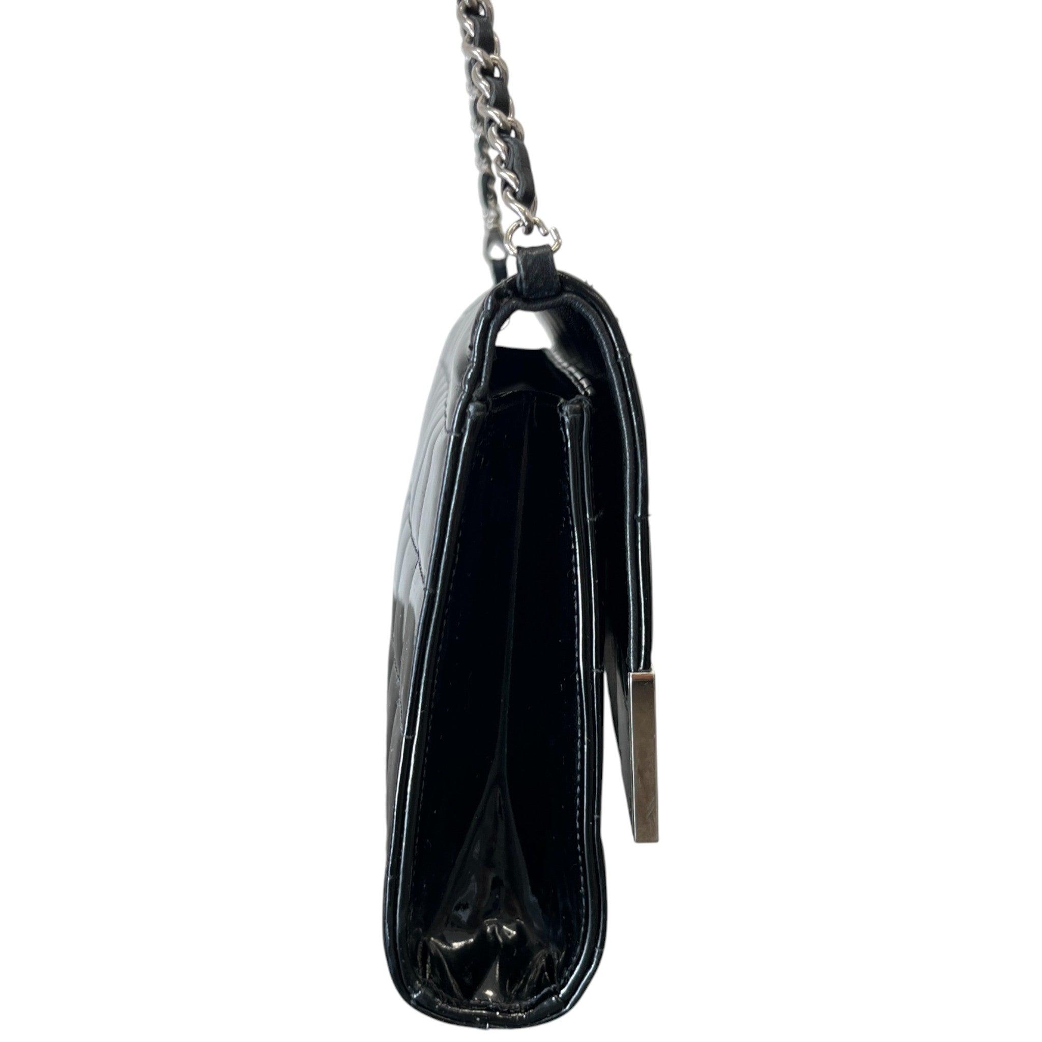 Women's Chocolate Bar Single Flap Bag Black