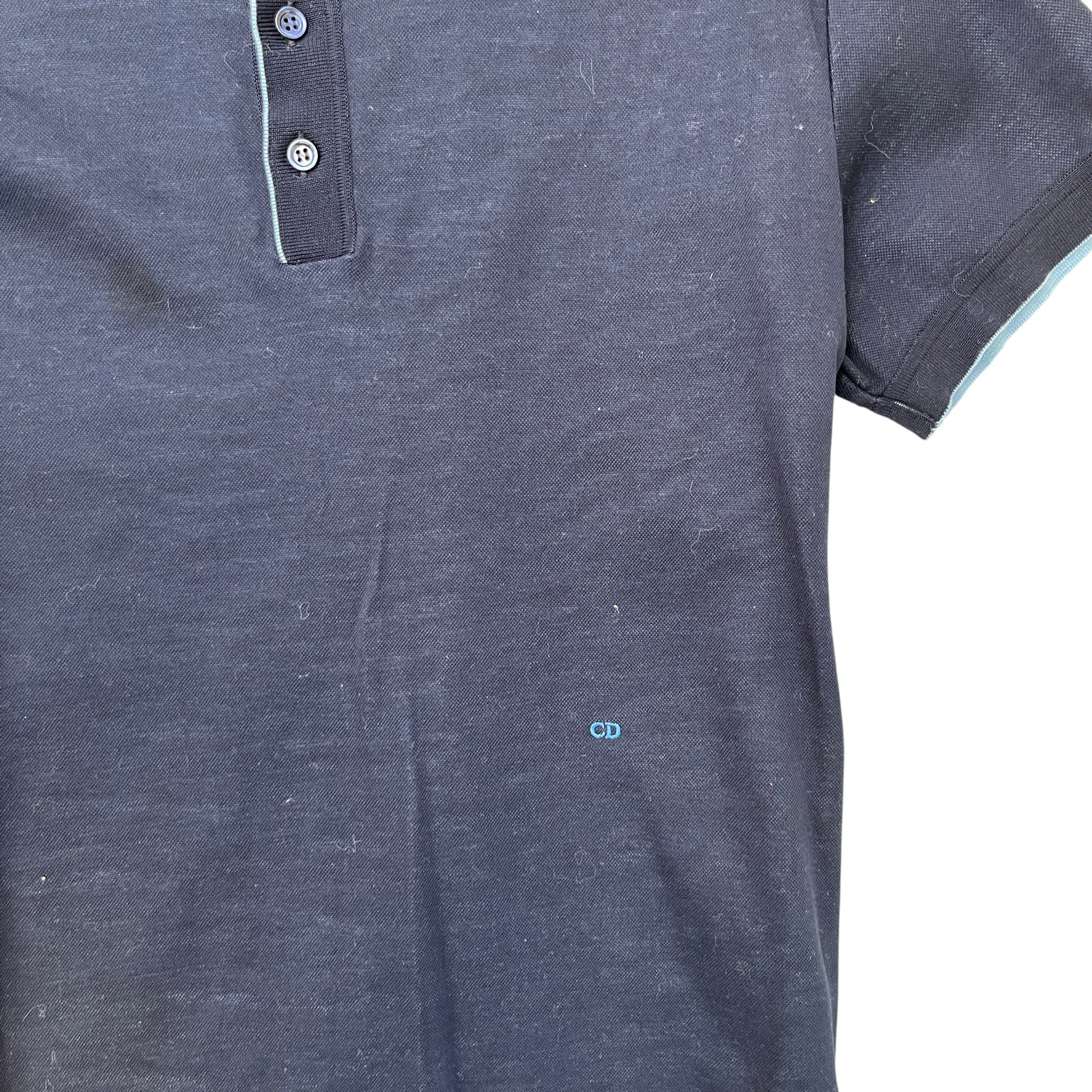 Men's Embroidered Logo Polo Shirt Navy Size L