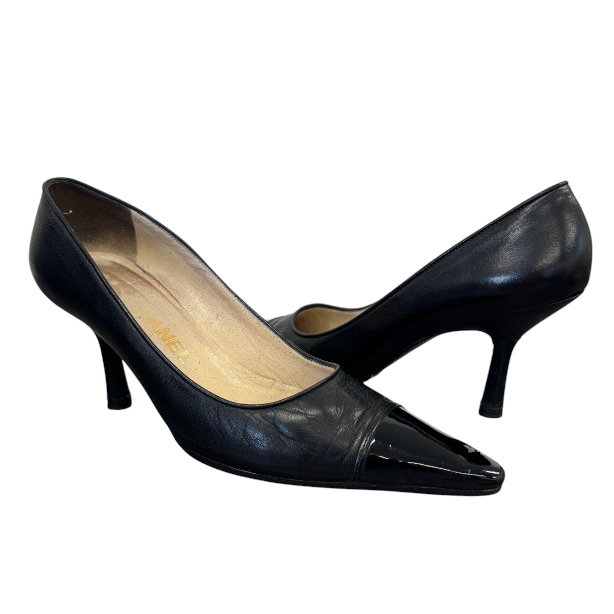 Women's Pointed Kitten Heels Black Size EU 37.5 / UK 4.5