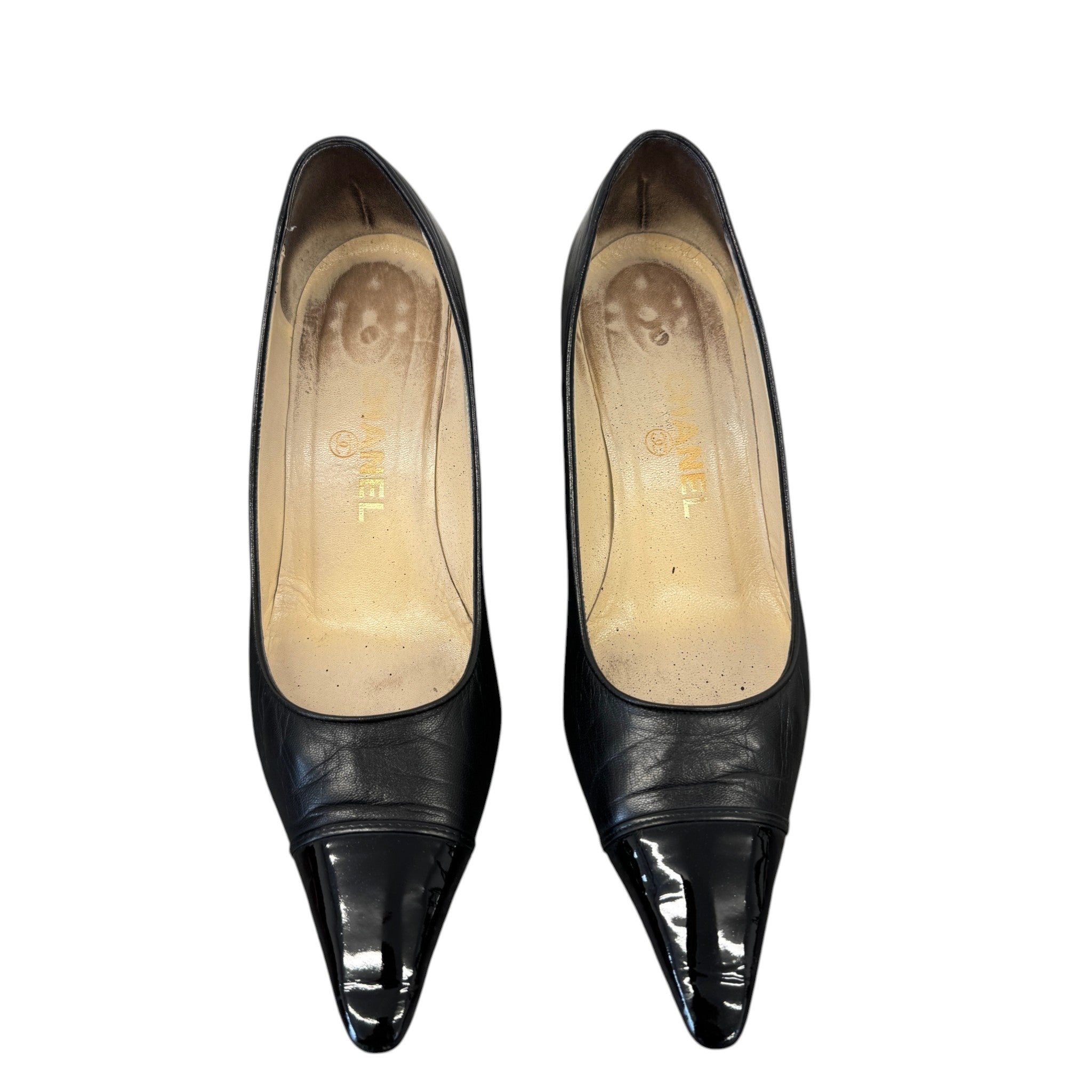 Women's Pointed Kitten Heels Black Size EU 37.5 / UK 4.5