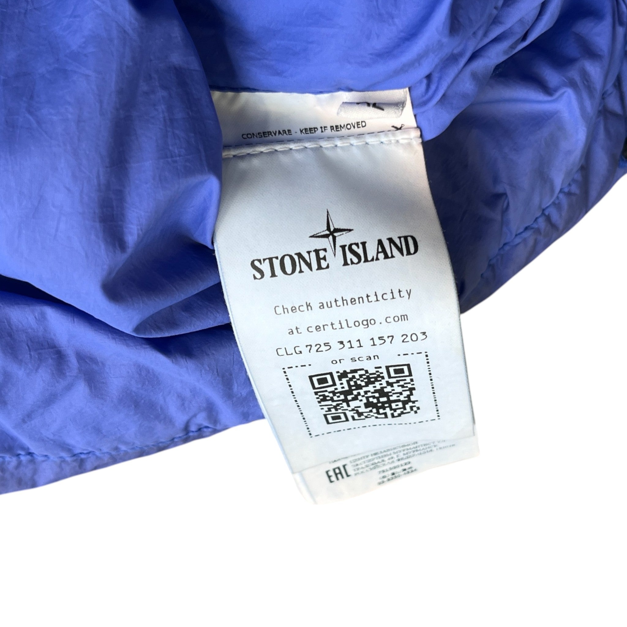 Men's Garment Dyed Crinkle Reps Applique Logo Gilet Blue Size XL