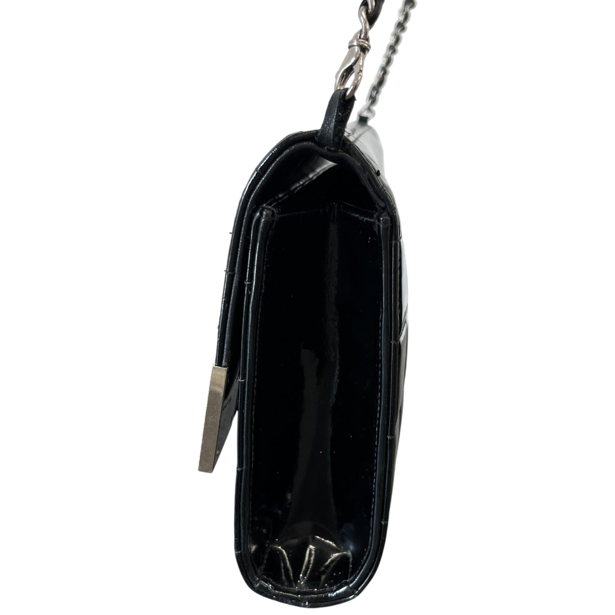 Women's Chocolate Bar Single Flap Bag Black