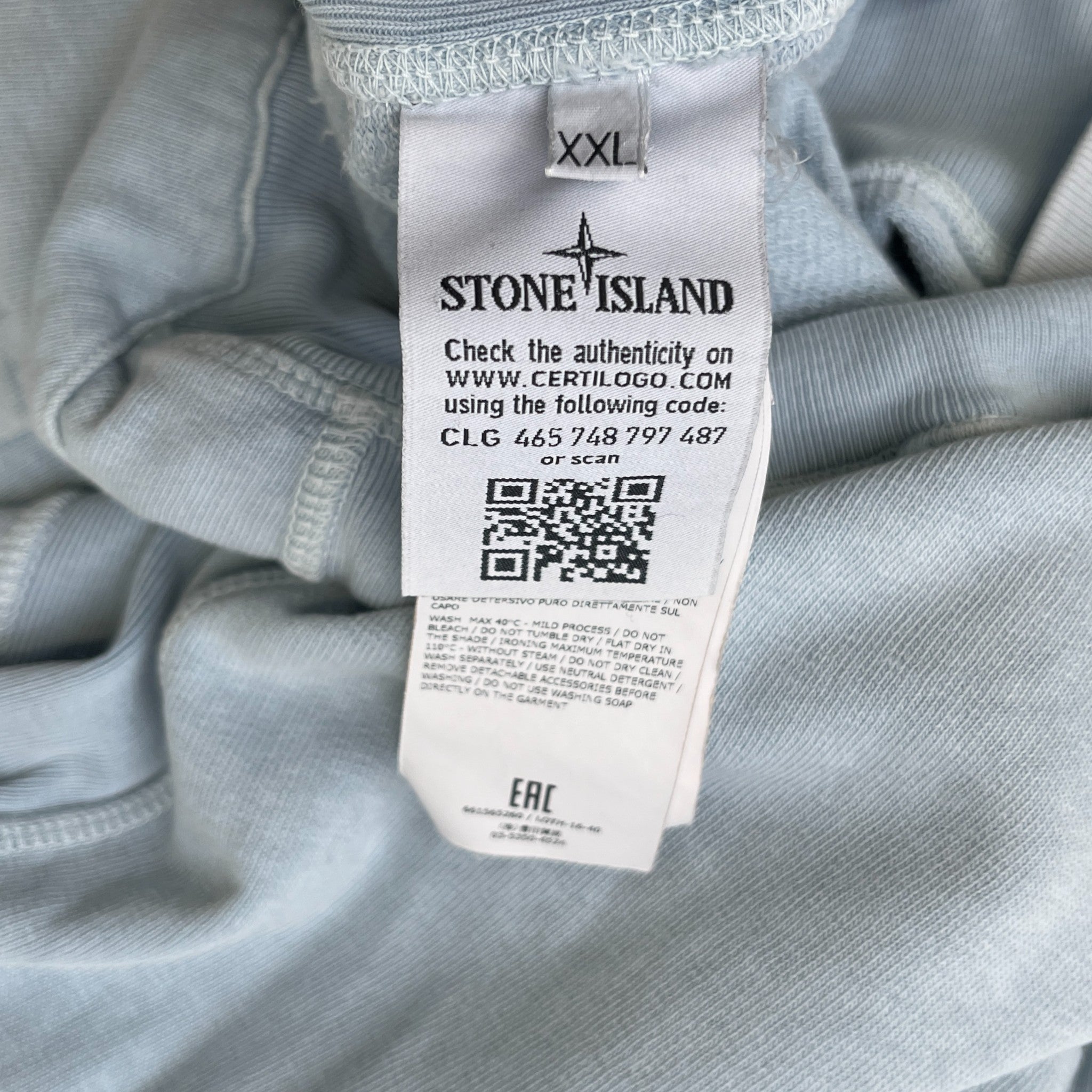 Men's Applique Logo Hoodie Blue Size XXL