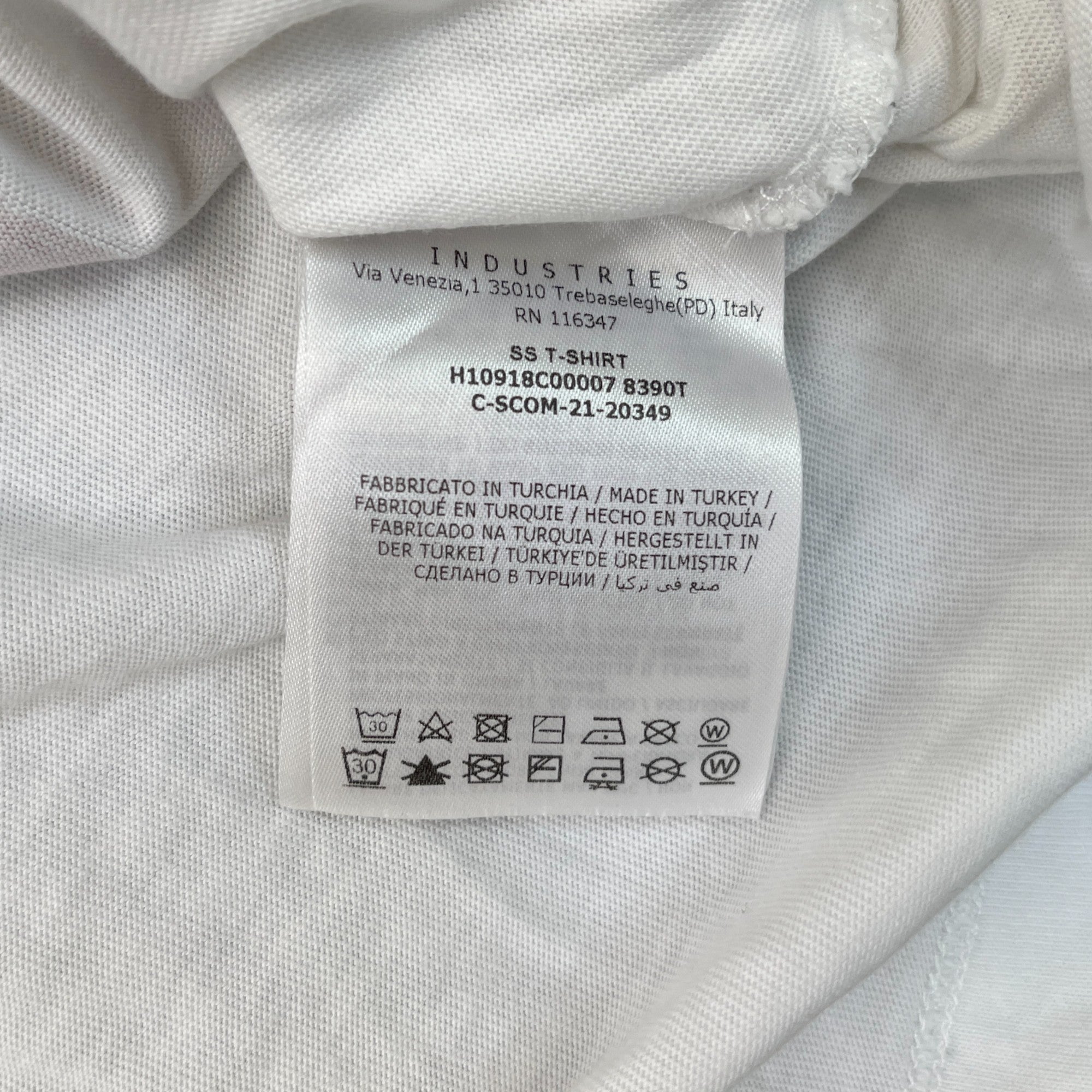 Men's Stripe Print Maglia Logo T-Shirt White Size XS