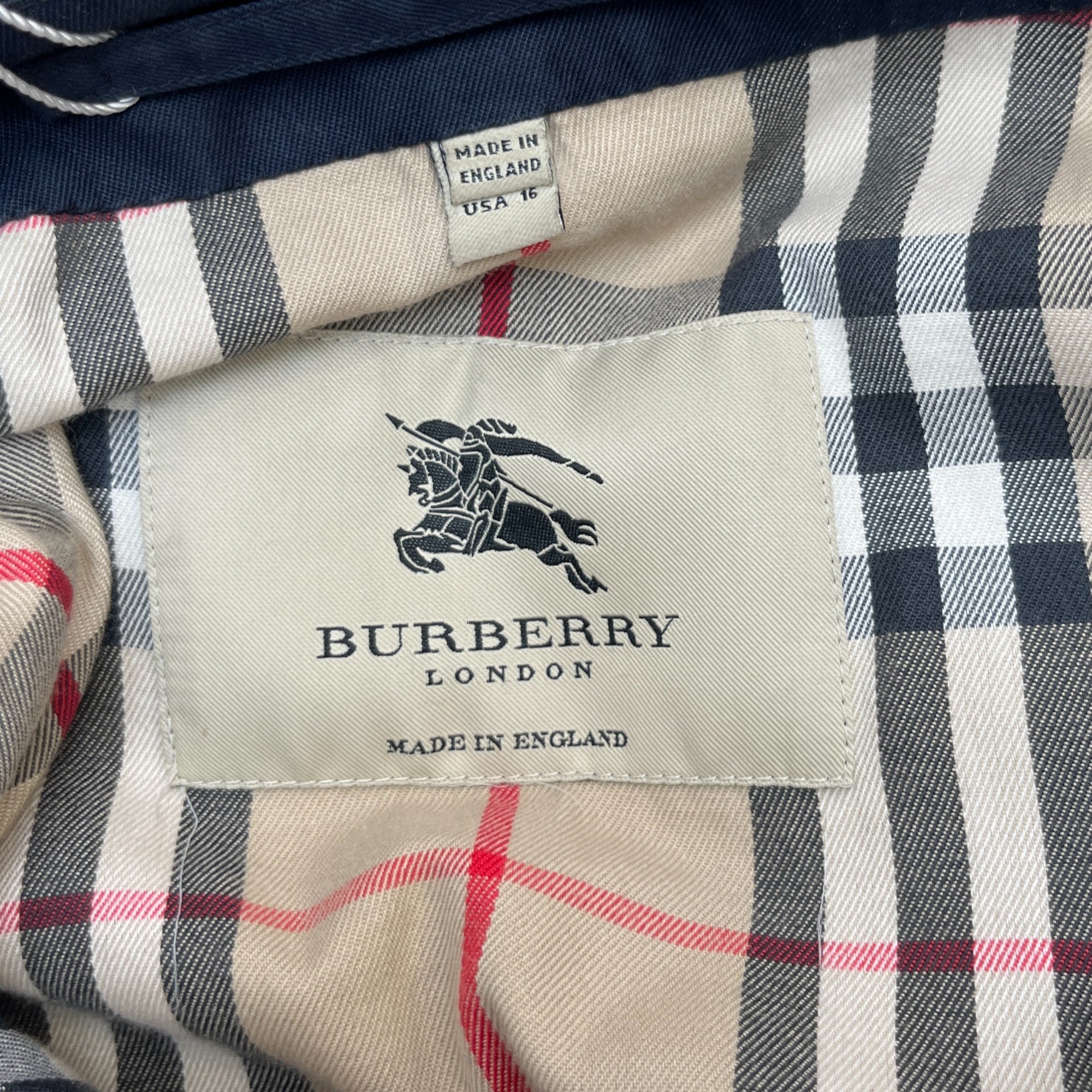 Women's Checkered Jacket Navy Size 18